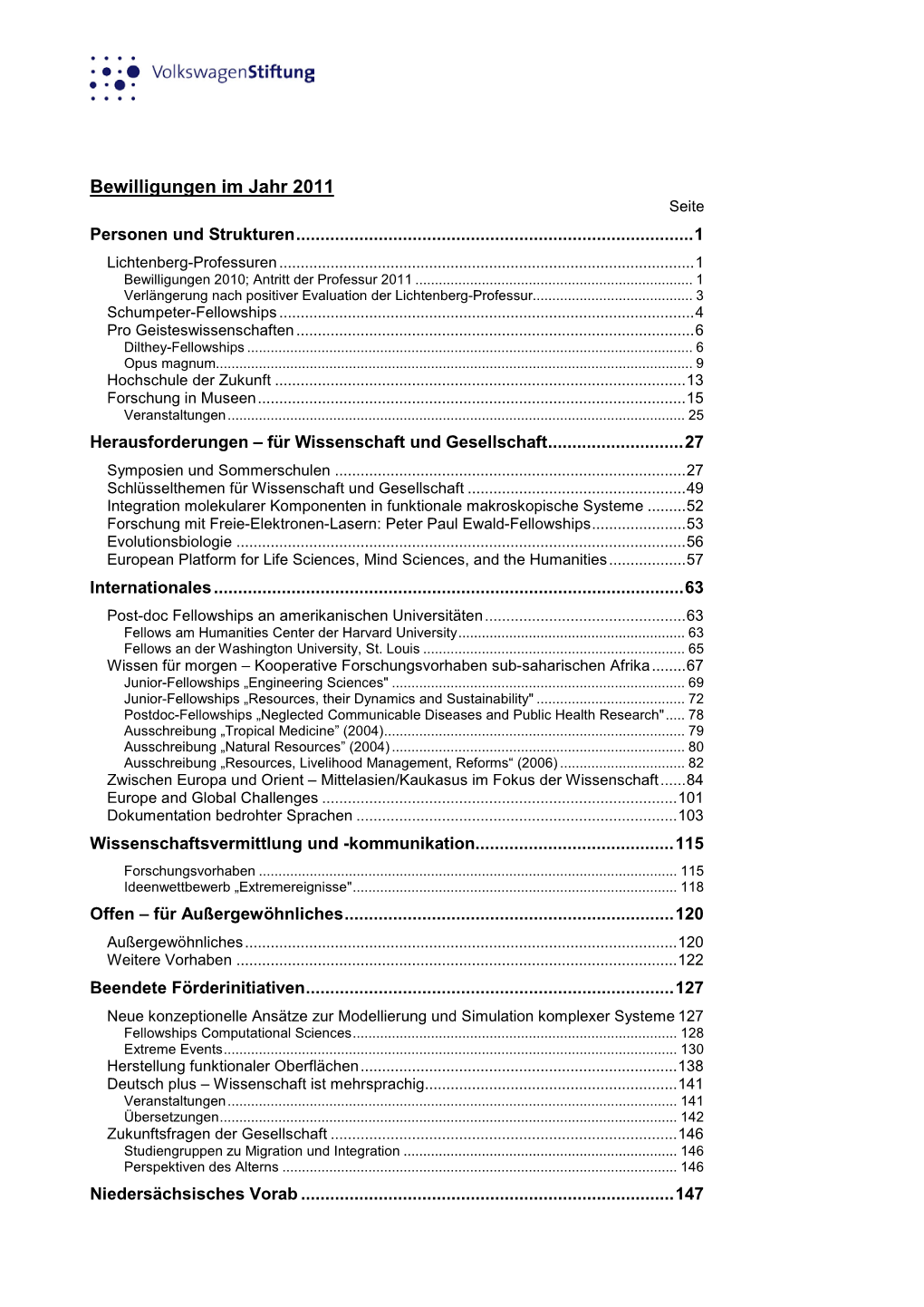 Bewilligungen Im Jahr 2011 Seite Personen Und Strukturen