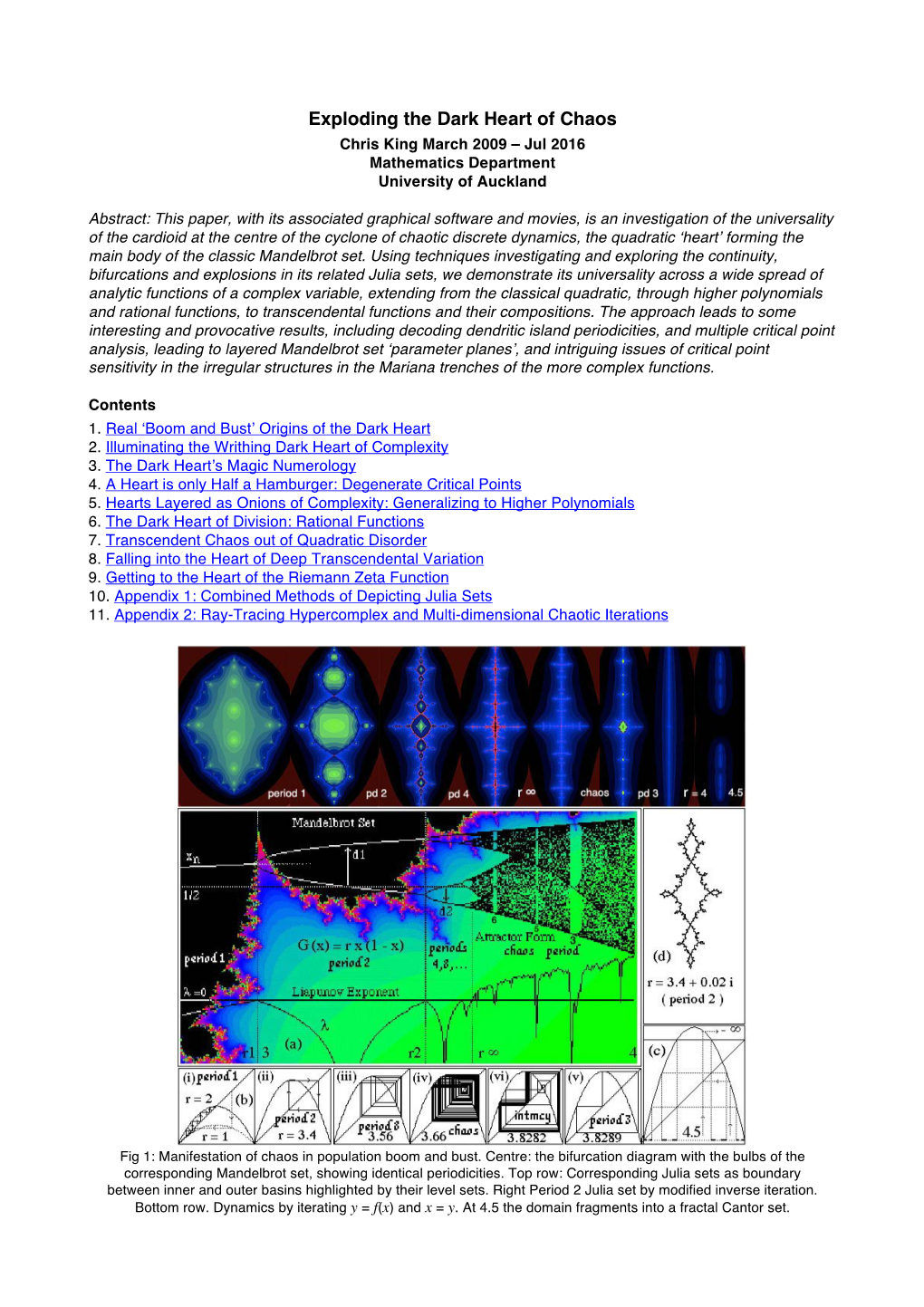 Exploding the Dark Heart of Chaos Chris King March 2009 – Jul 2016 Mathematics Department University of Auckland