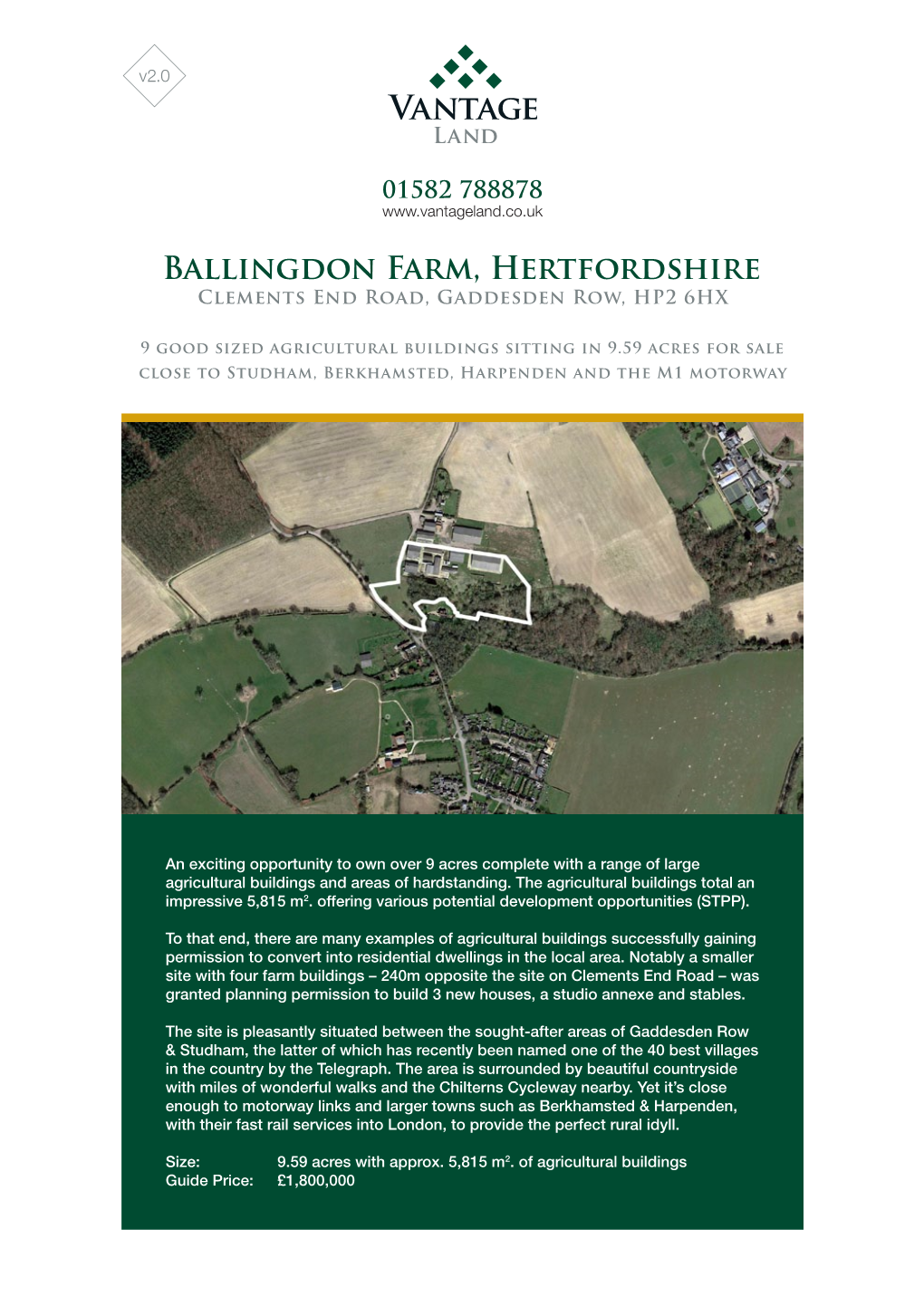 Ballingdon Farm, Hertfordshire Clements End Road, Gaddesden Row, HP2 6HX