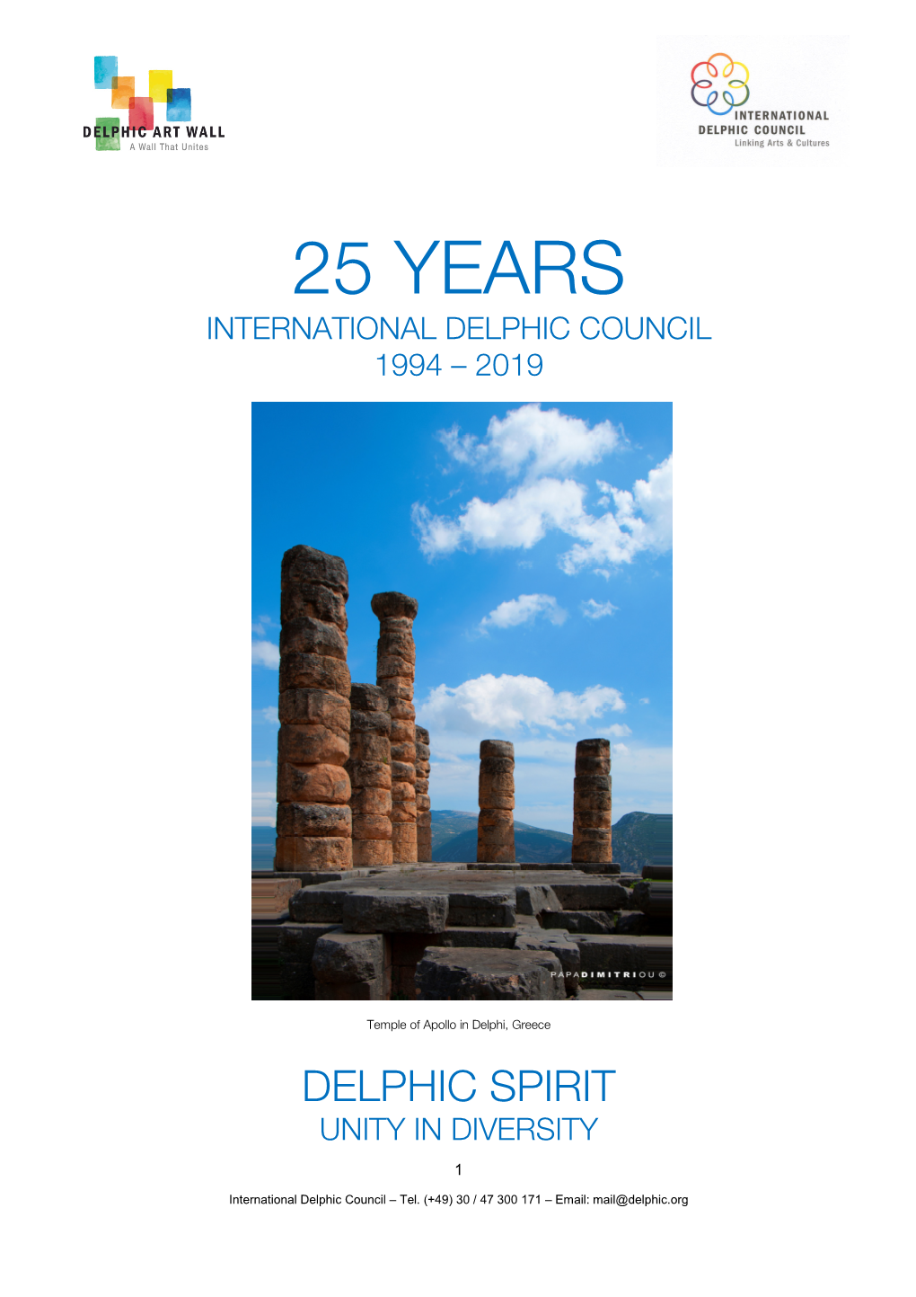 25 Years International Delphic Council 1994 – 2019