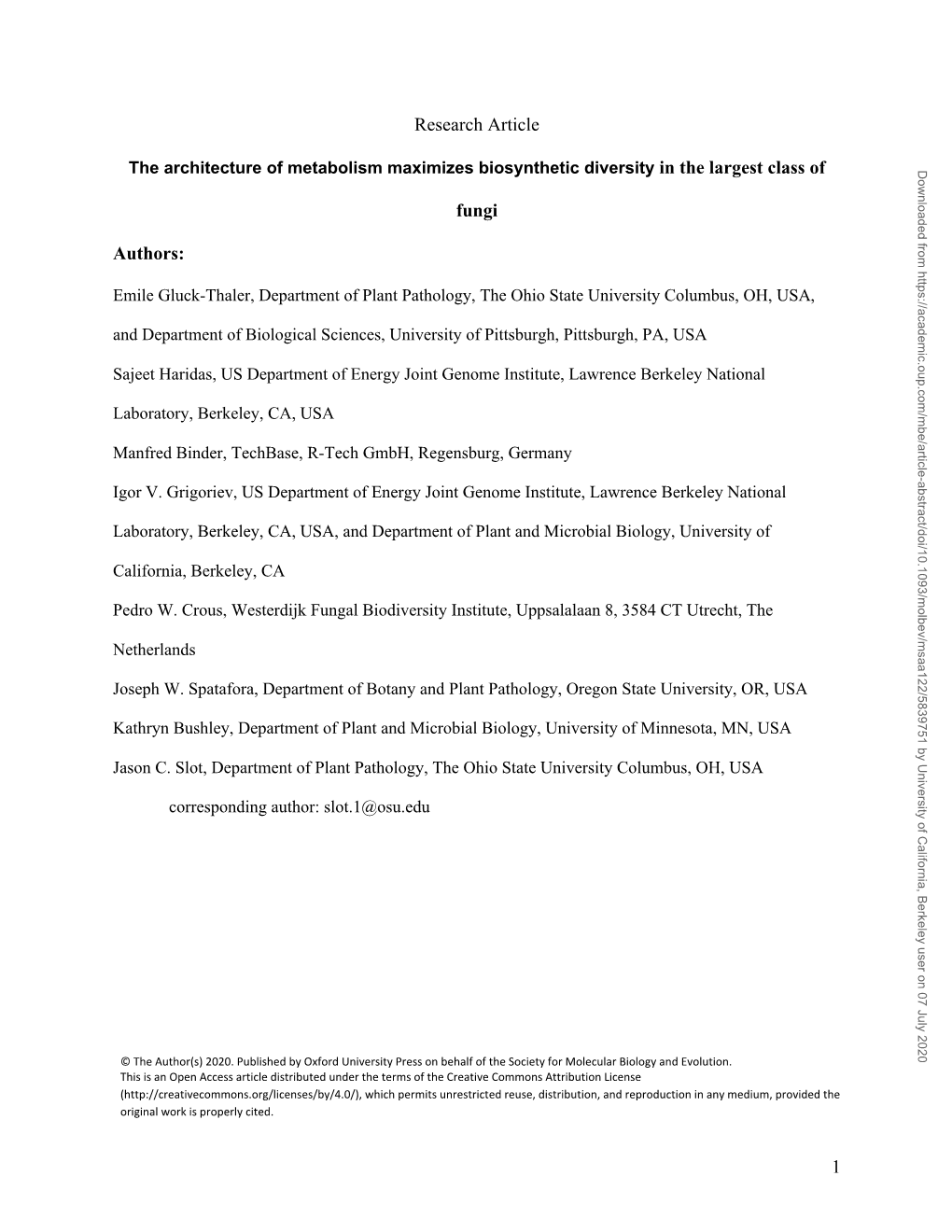 1 Research Article Fungi Authors