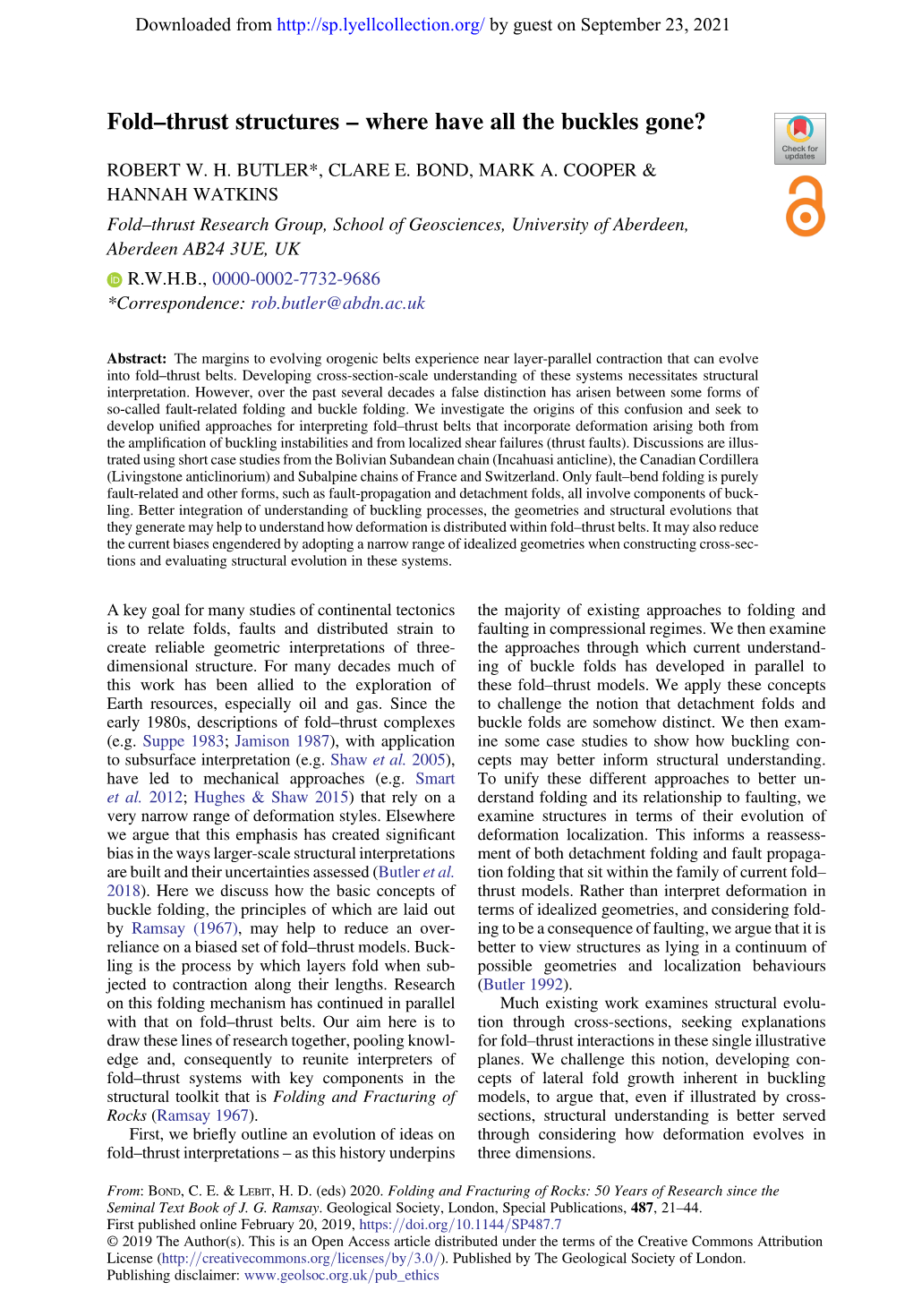 Fold–Thrust Structures – Where Have All the Buckles Gone?