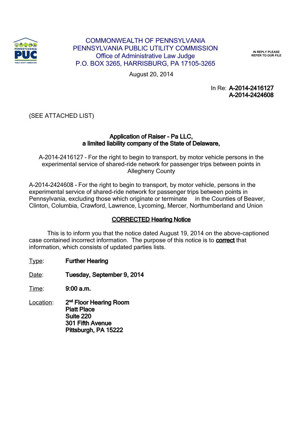 Pittsburgh Hearing Notice s1