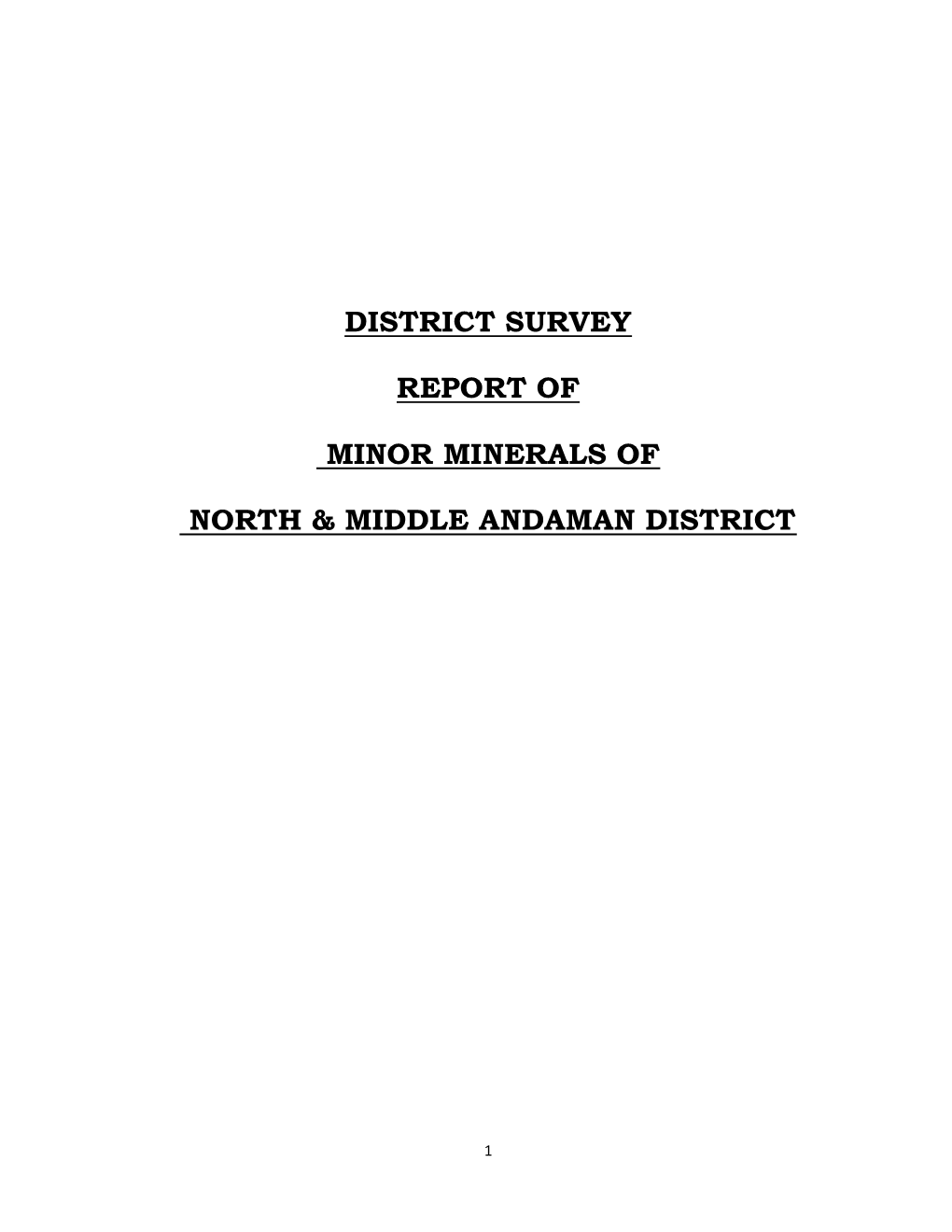 District Survey Report of Minor Minerals of North