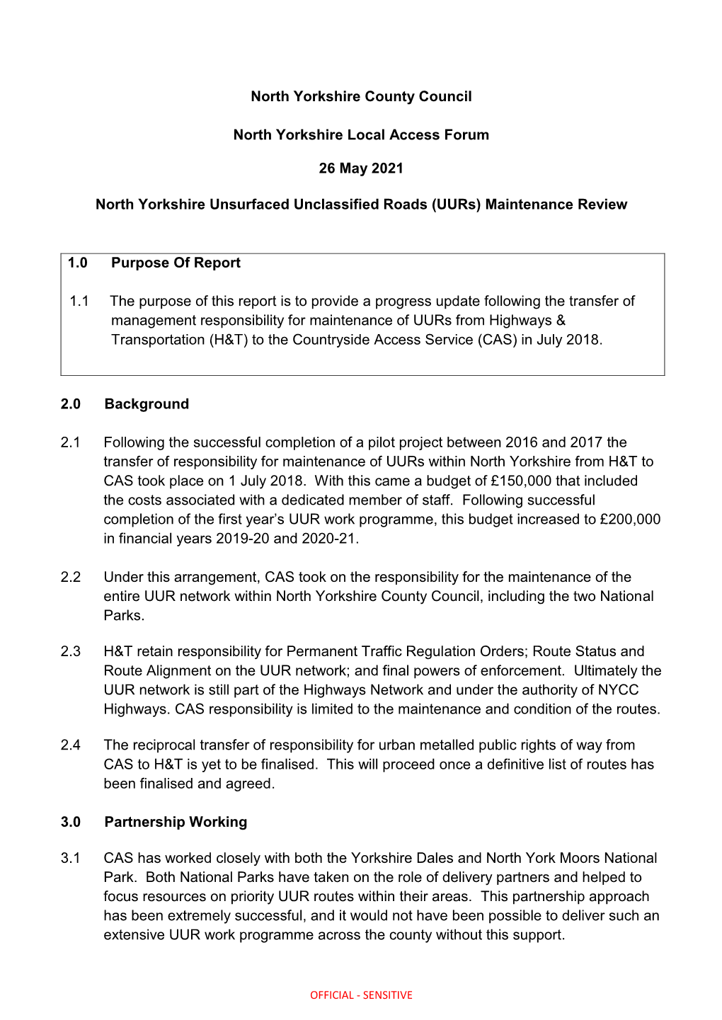 Uurs) Maintenance Review