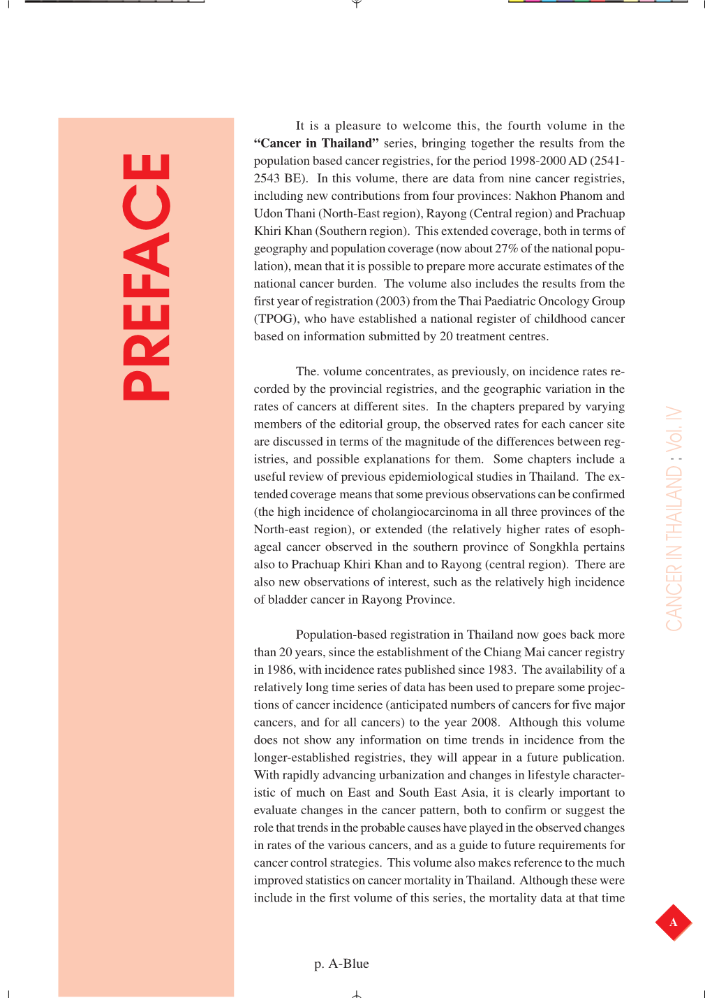 PREFACE Rates of Cancers at Different Sites