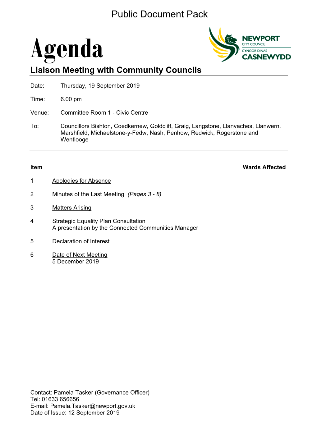 (Public Pack)Agenda Document for Liaison Meeting with Community