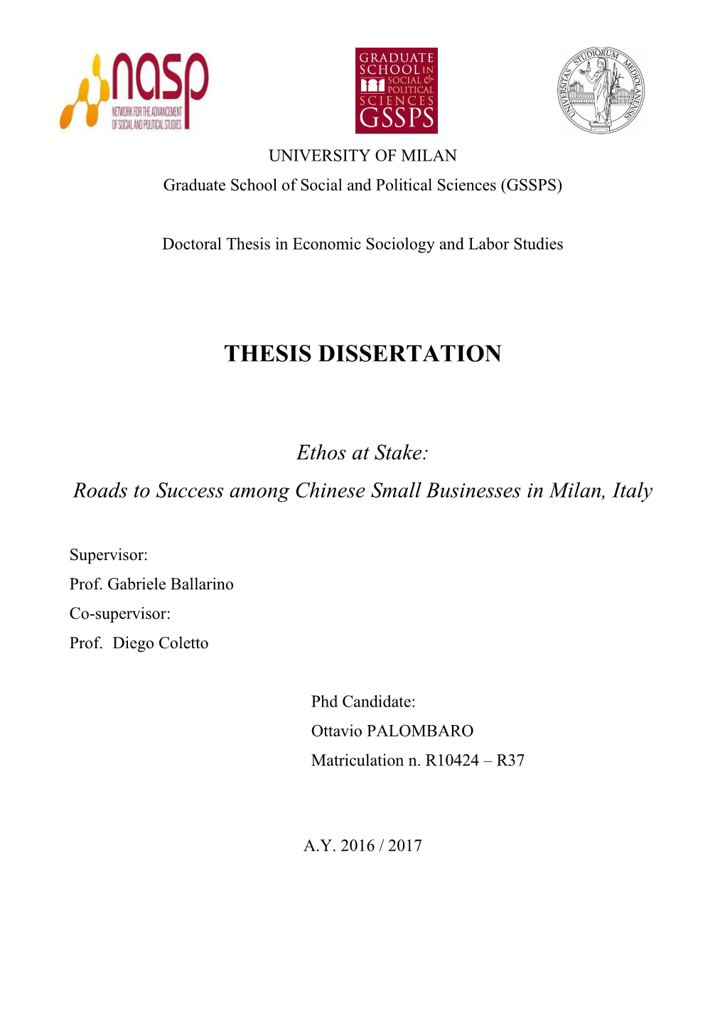 Thesis Dissertation