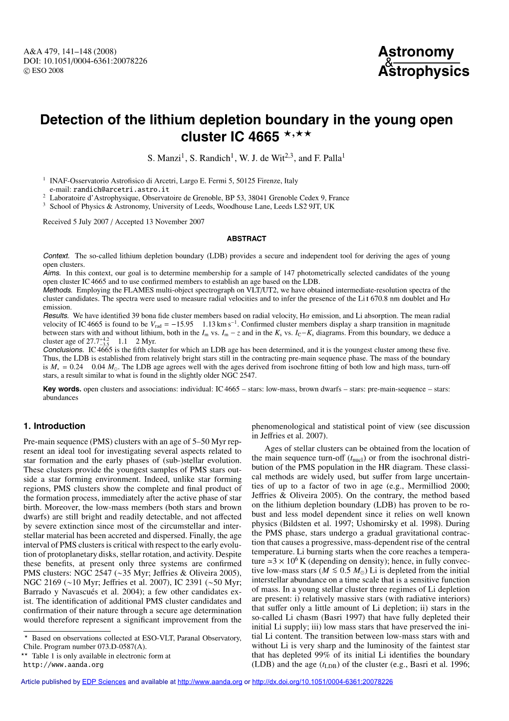 Detection of the Lithium Depletion Boundary in the Young Open Cluster IC 4665 �,