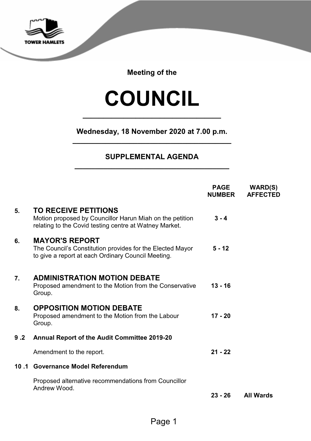 Additional Papers for Council PDF 1 MB