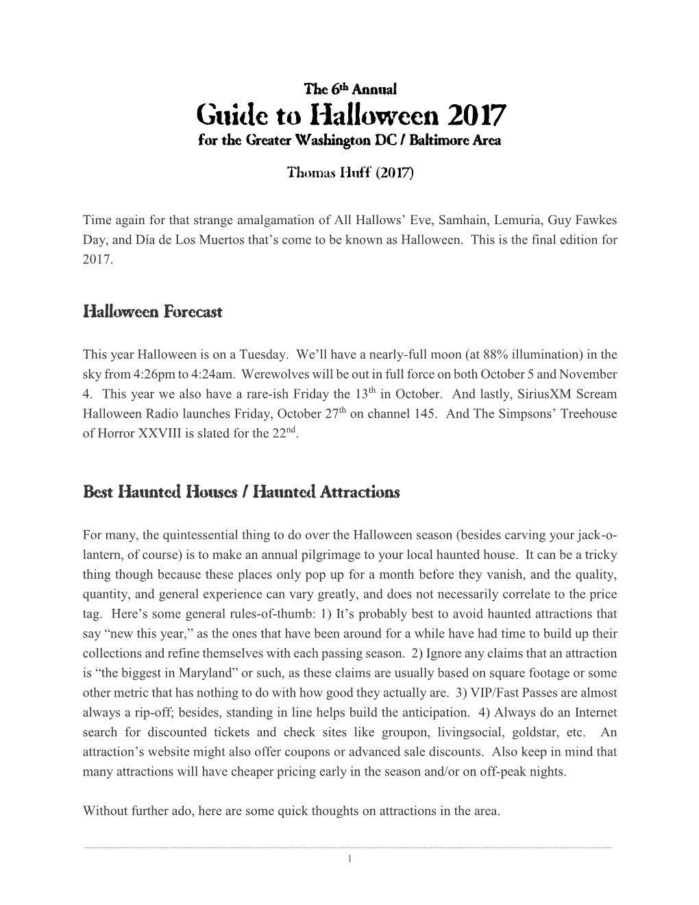 Guide to Halloween for DC and Baltimore