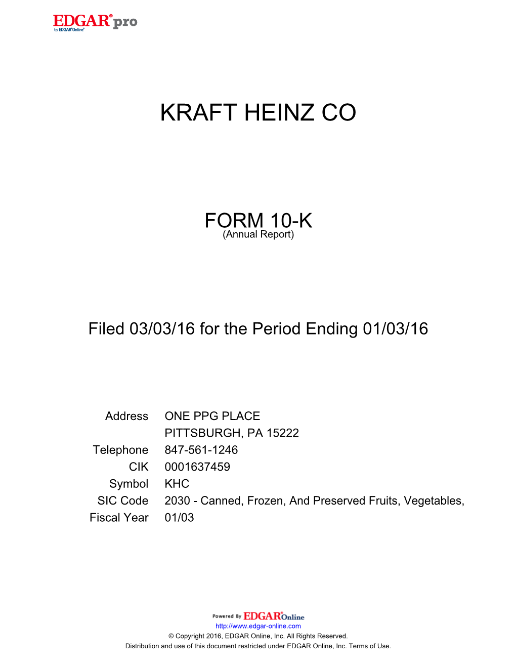 Kraft Heinz Co