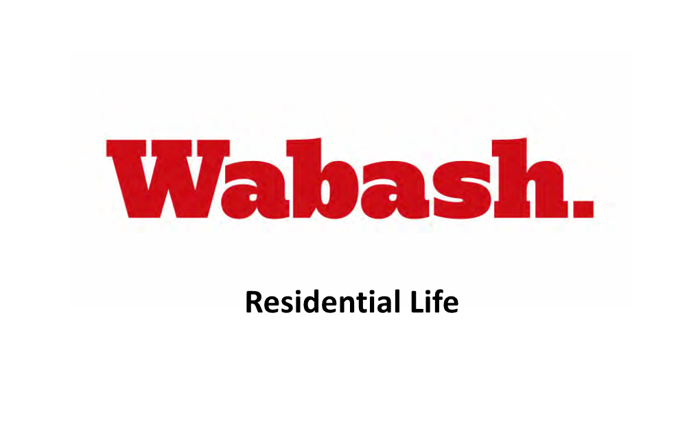 Residential Life Living at Wabash: Options