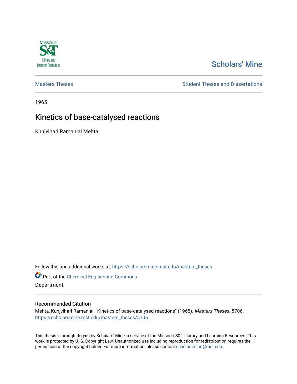 Kinetics of Base-Catalysed Reactions