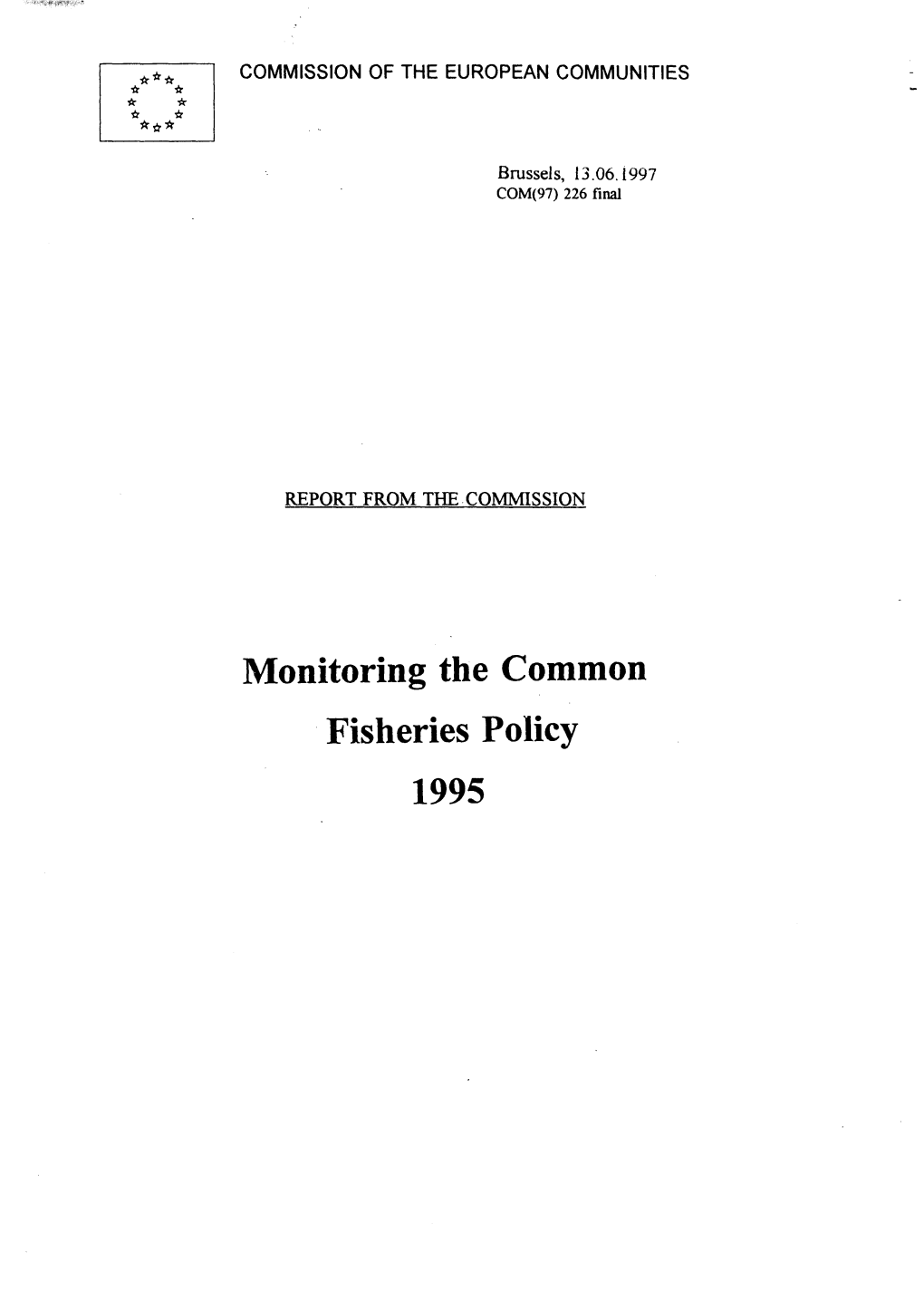 Monitoring the Common Fisheries Policy 1995