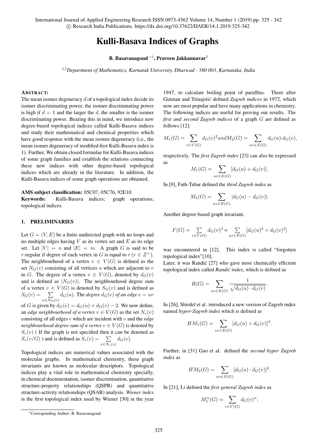 Kulli-Basava Indices of Graphs