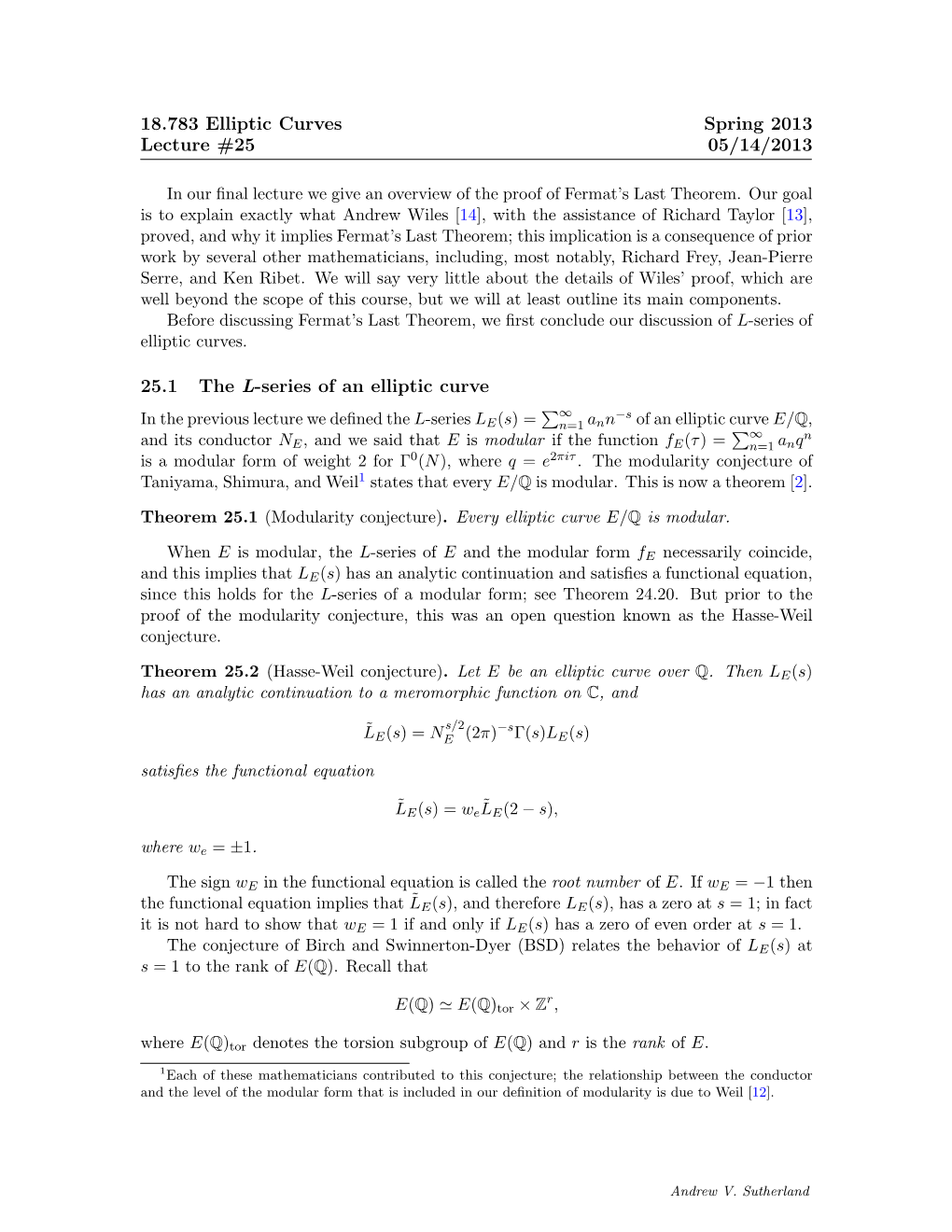 Fermat's Last Theorem