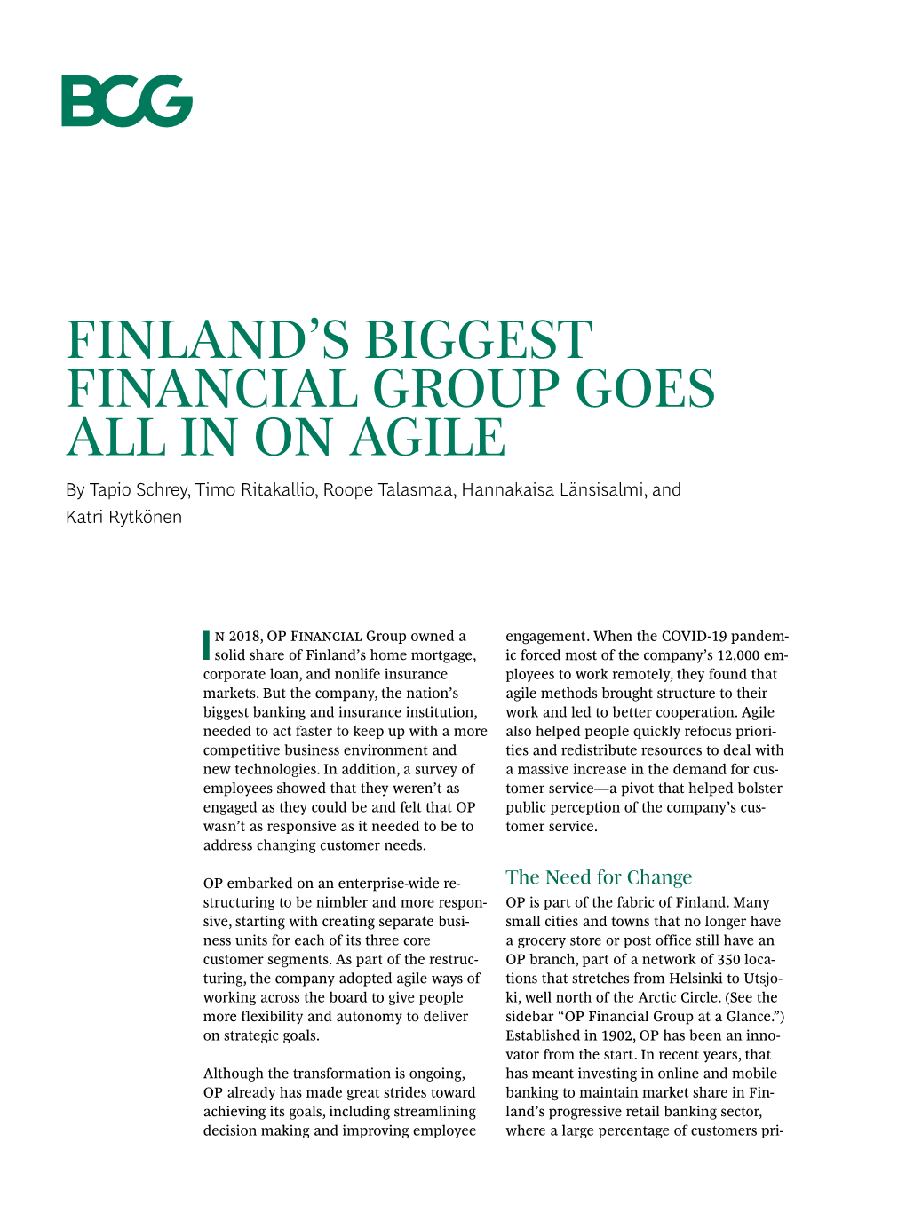 Finland's Biggest Financial Group Goes All in on Agile