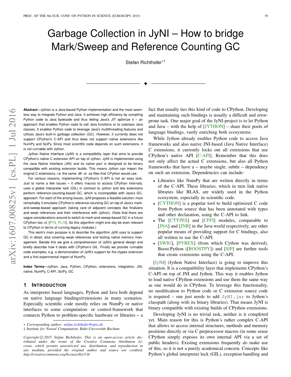 Garbage Collection in Jyni – How to Bridge Mark/Sweep and Reference Counting GC