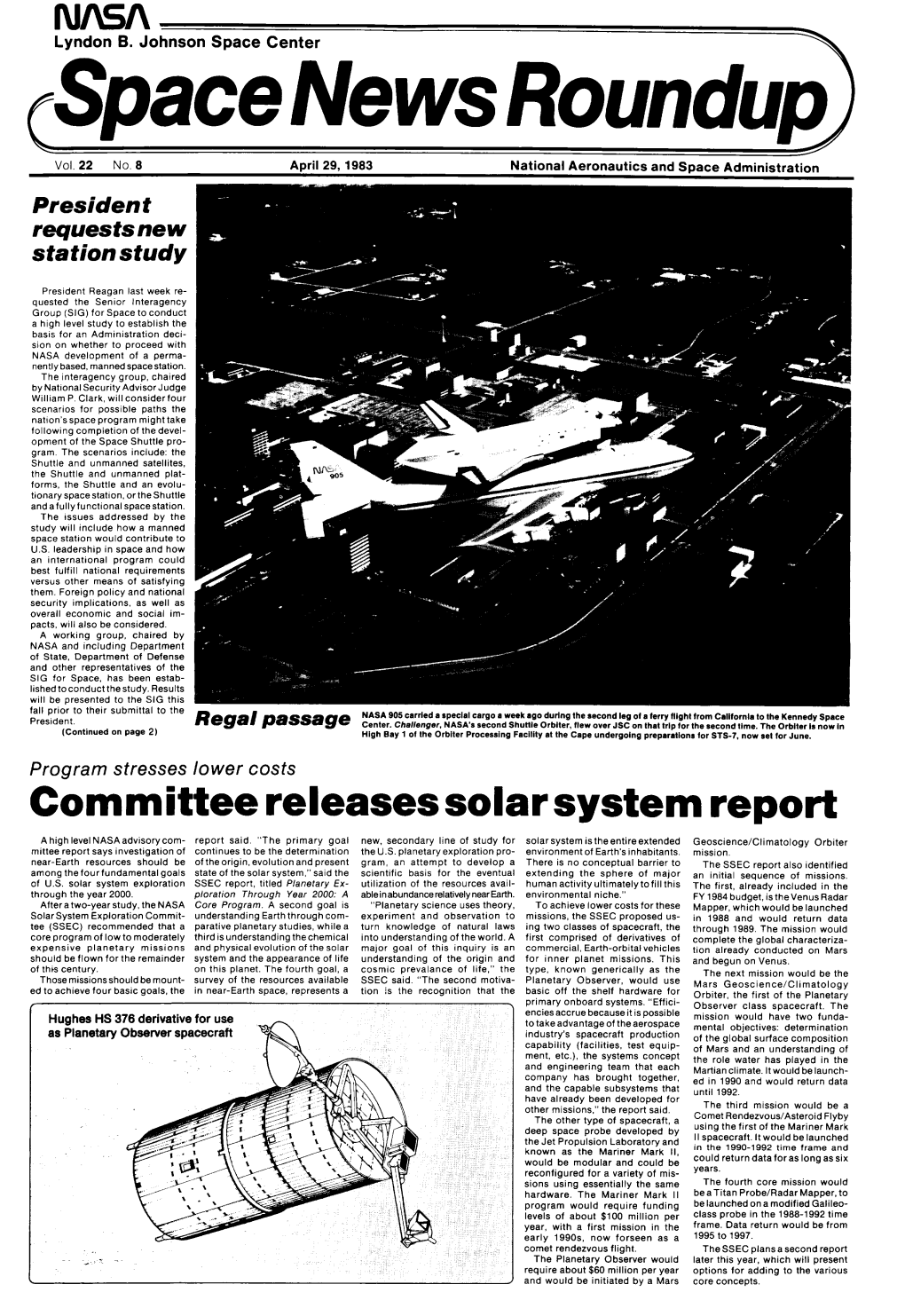 Committee Releases Solar System Report