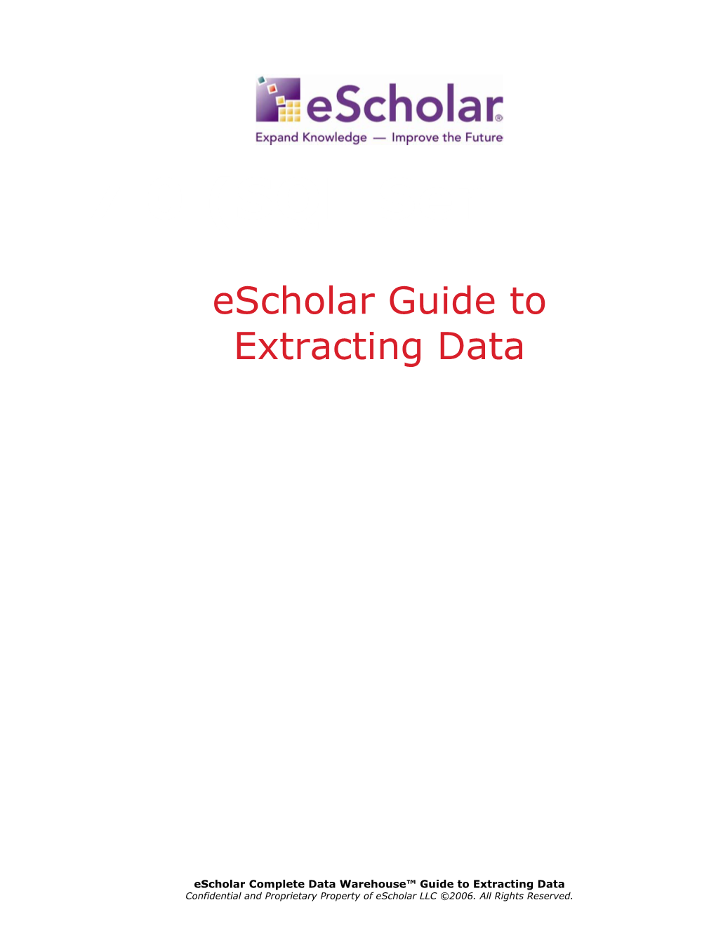 Escholar Guide to Extracting Data