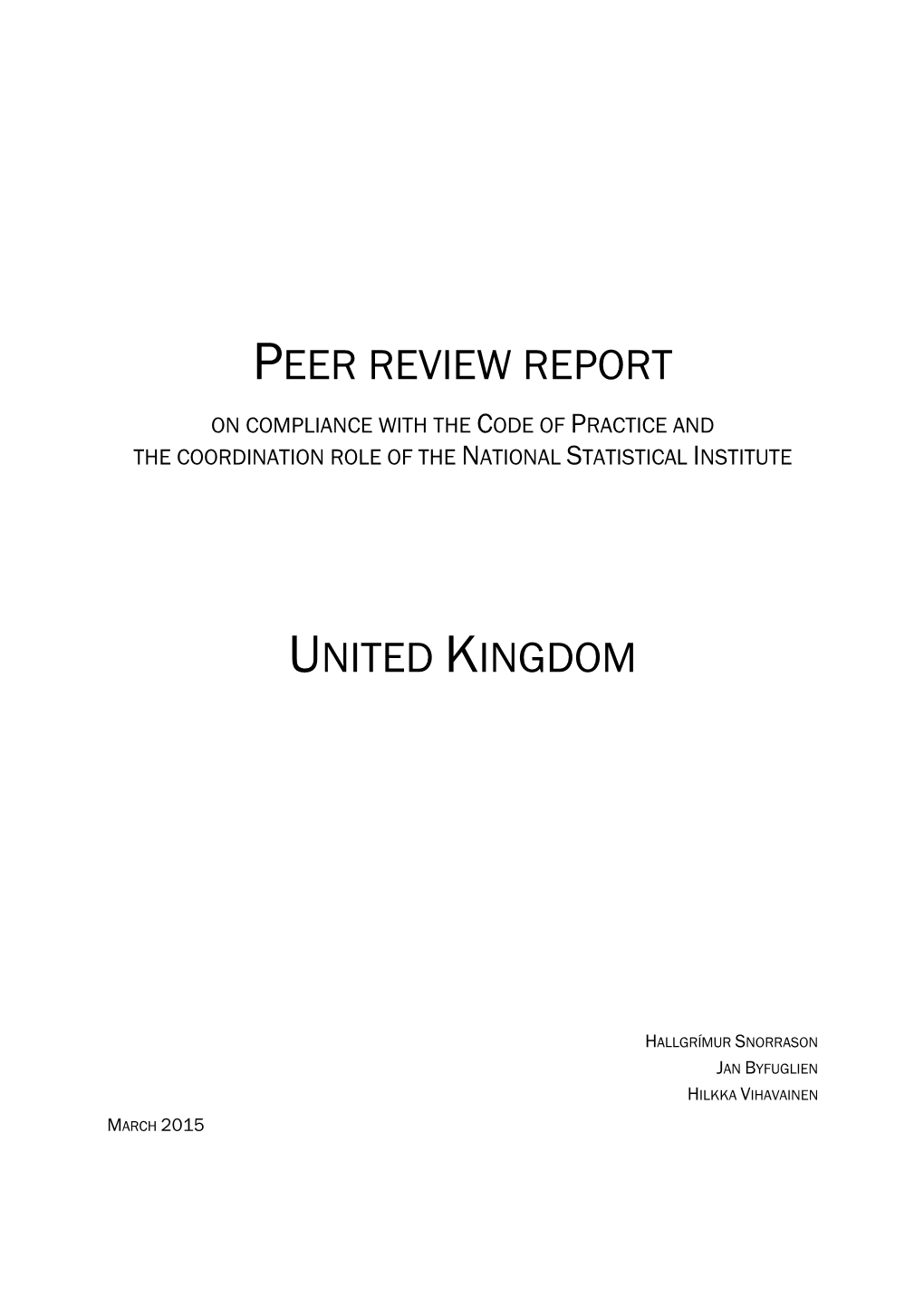 Peer Review Report United Kingdom
