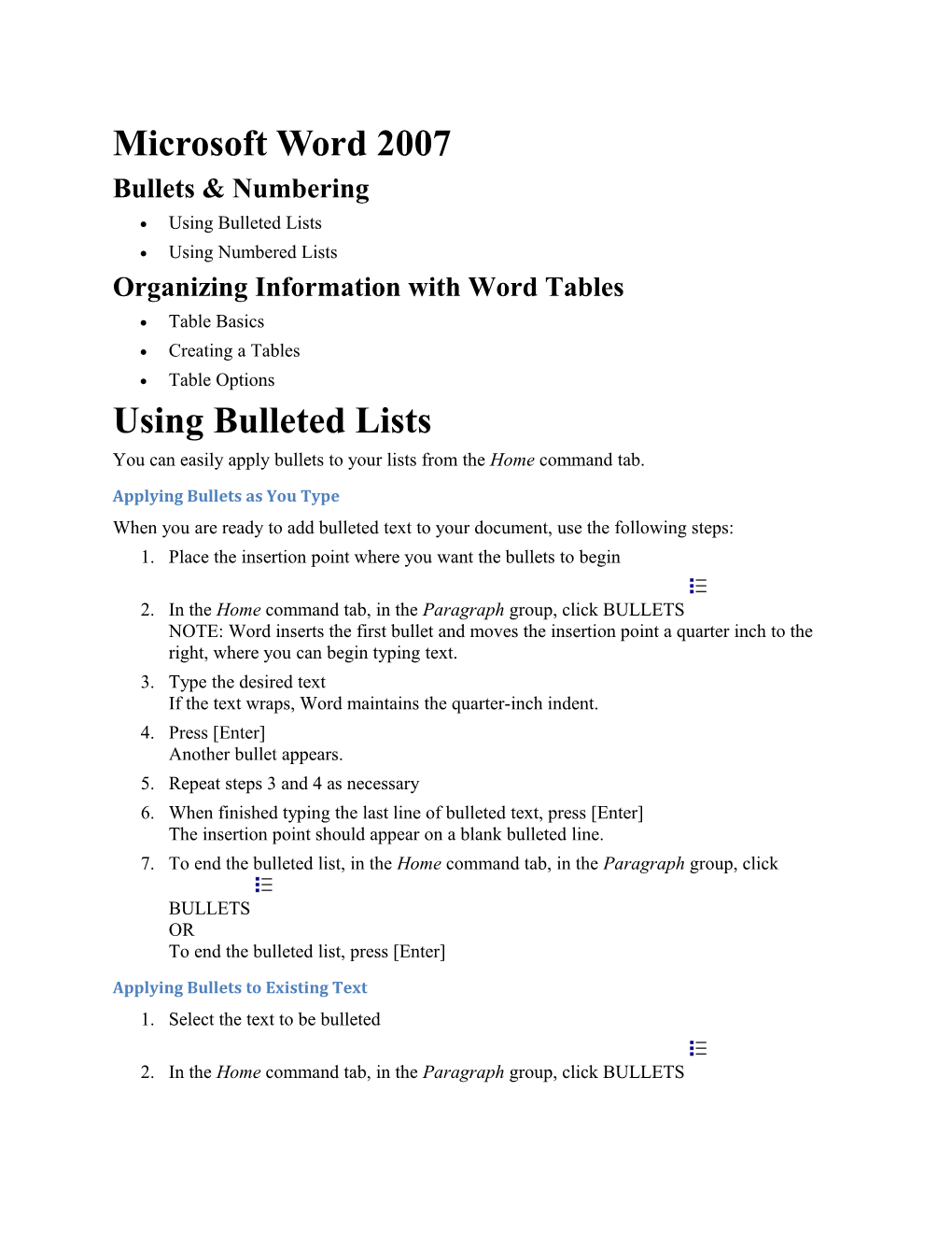 Microsoft Word 2007