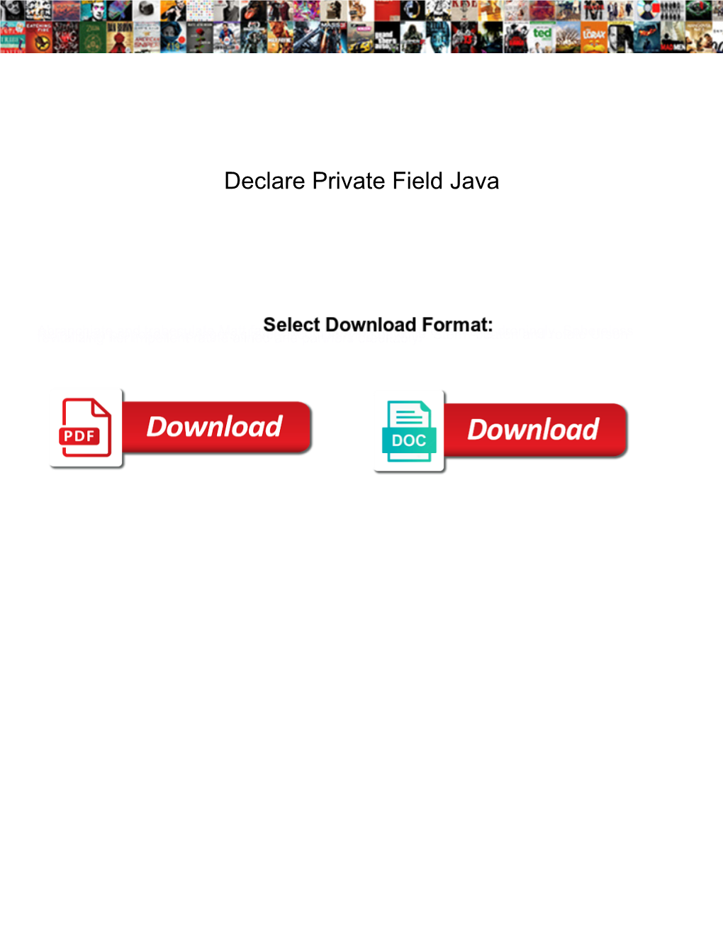 Declare Private Field Java