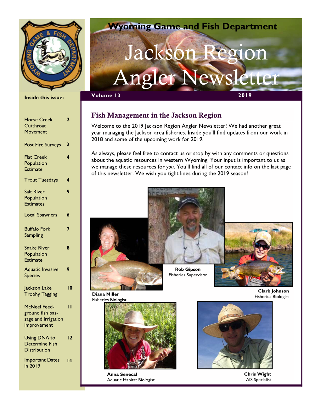 2019 Jackson Area Angler Newsletter