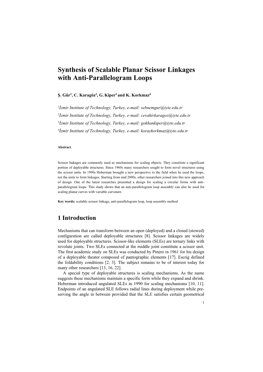 Latex Template for an EUCOMES 2010 Paper