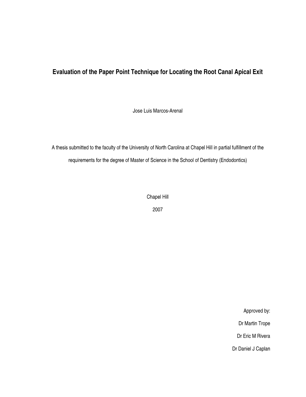 Evaluation of the Paper Point Technique for Locating the Root Canal Apical Exit