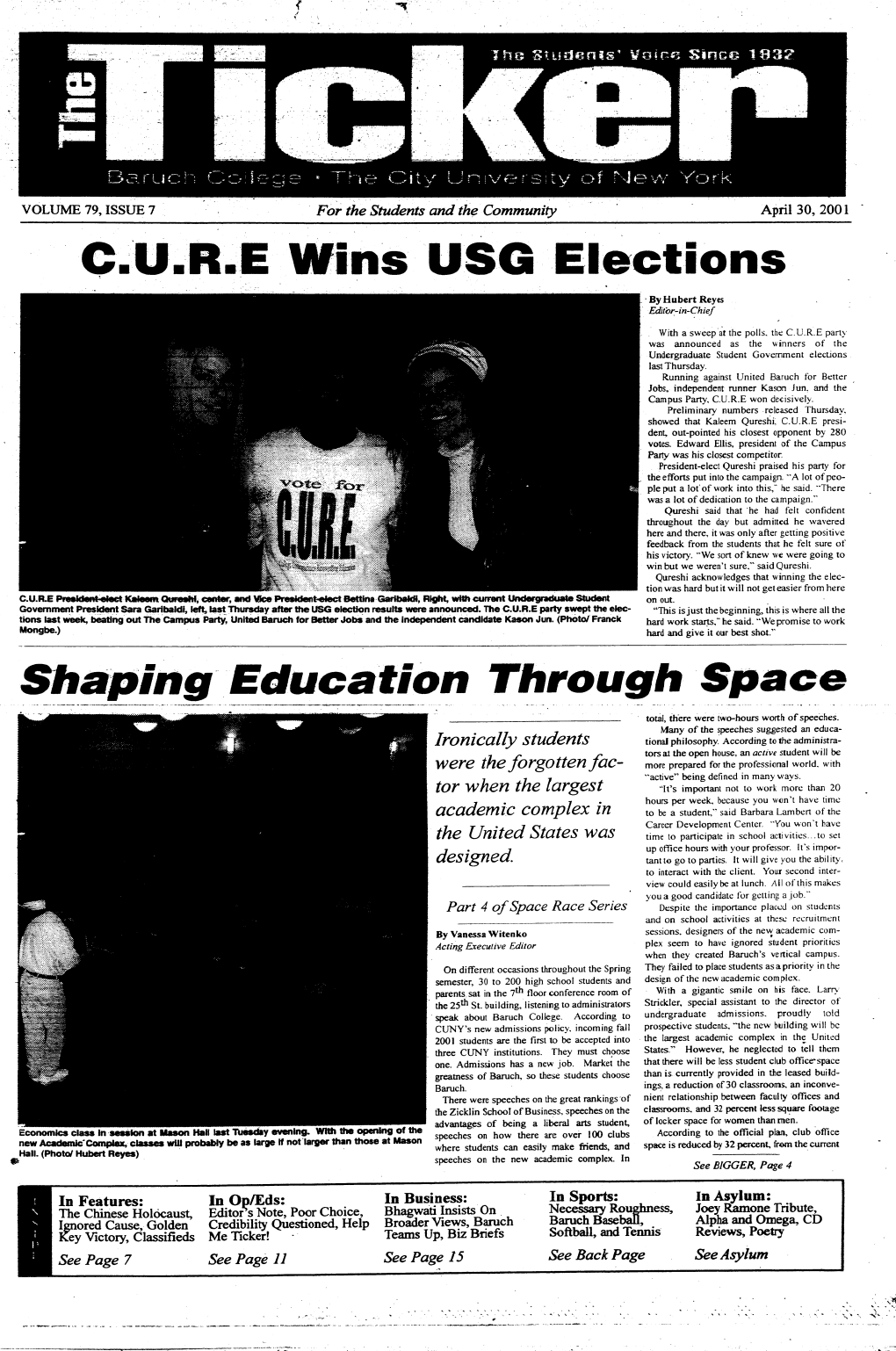 C.'URE Wins·· Usgelections