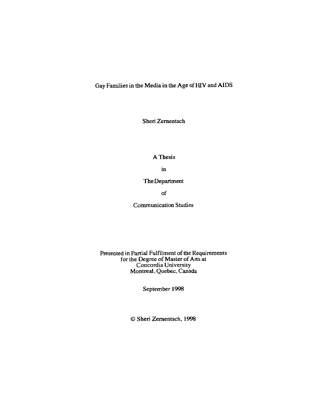 A Thesis Presented in Partial Fulfilmen T of the Requiremen Ts