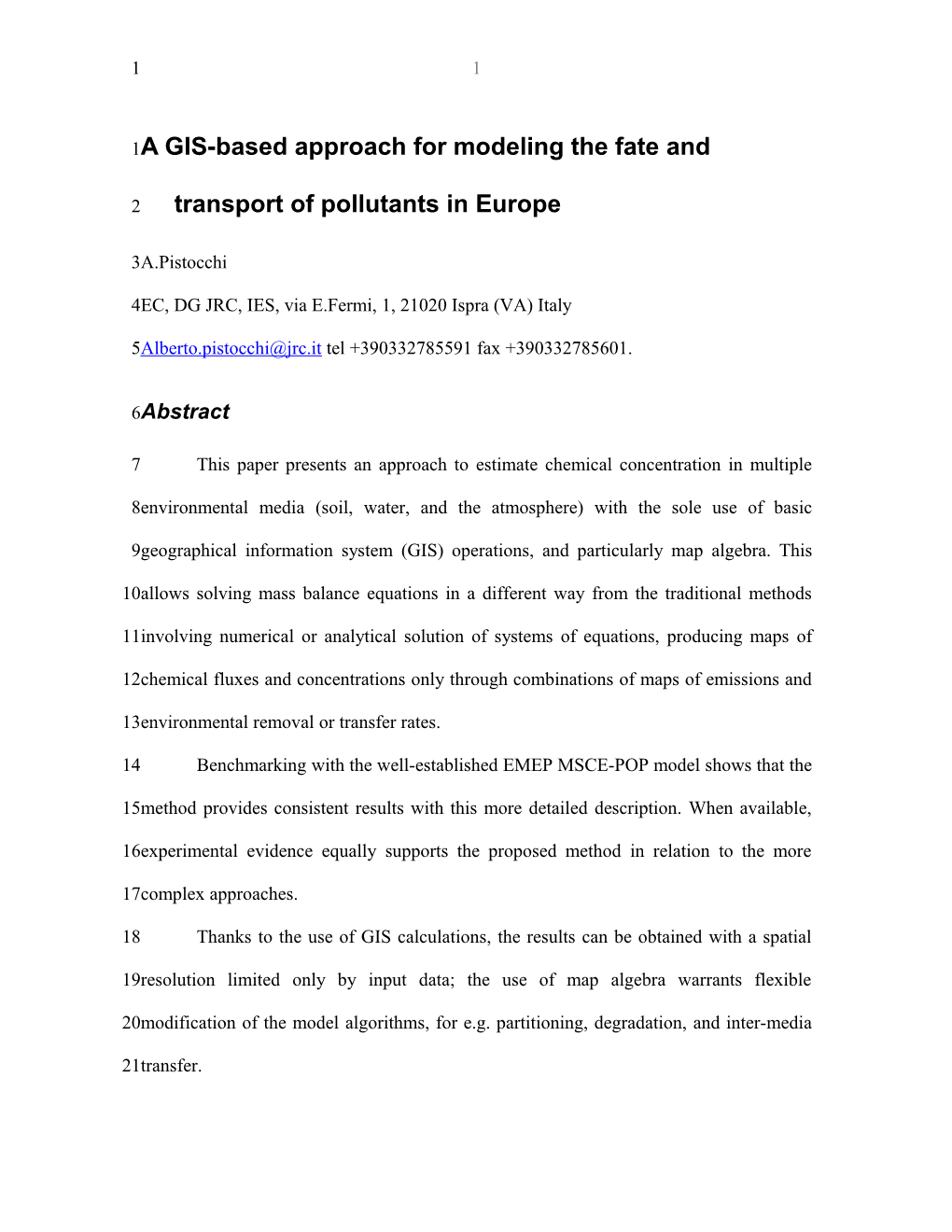 The MAPPE Strategy for GIS-Based Fate and Transport Modeling of Chemicals