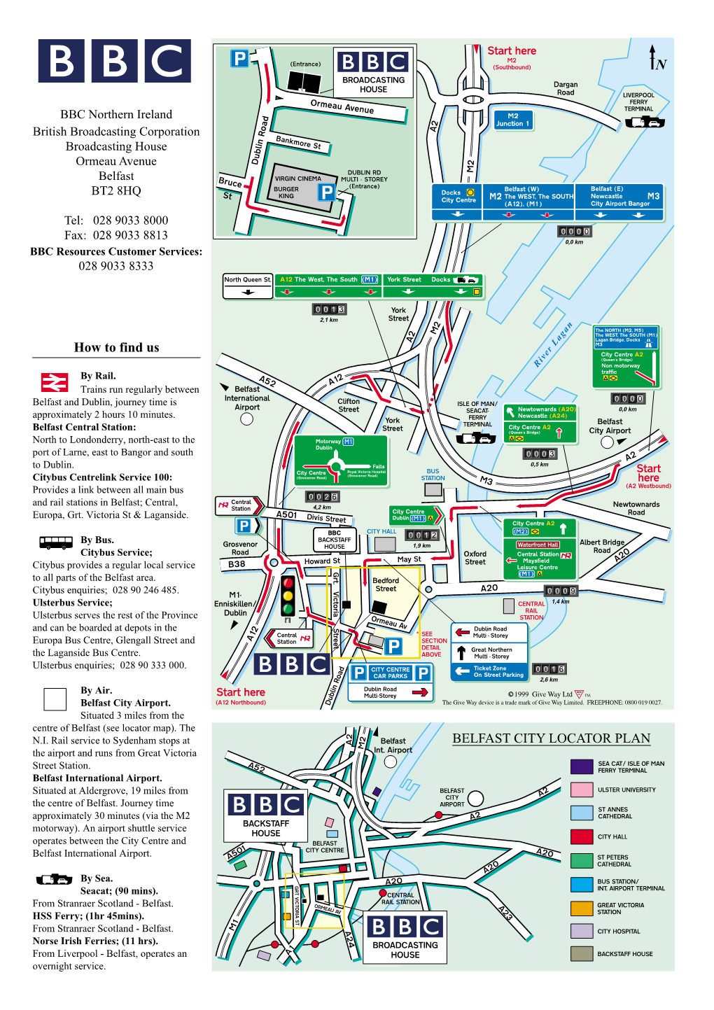 How to Find Us N BELFAST CITY LOCATOR PLAN