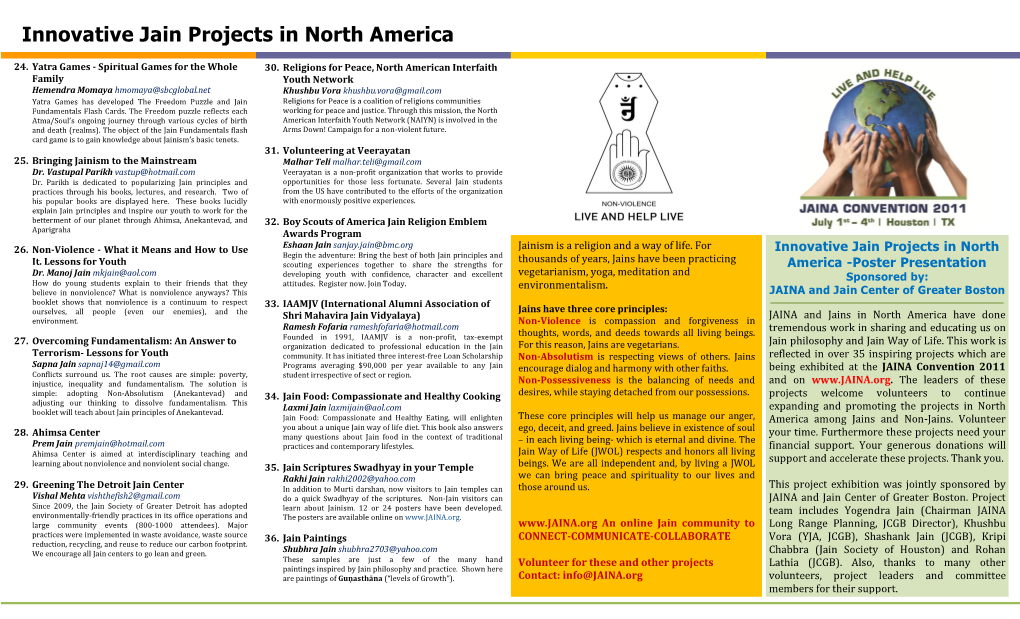 Innovative Jain Projects in North America