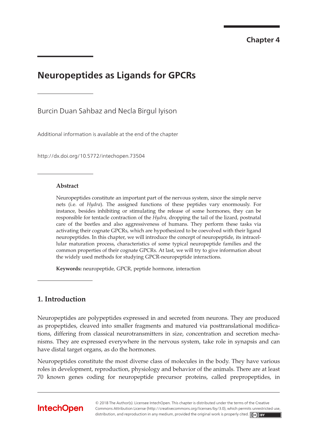 Neuropeptides As Ligands for Gpcrs