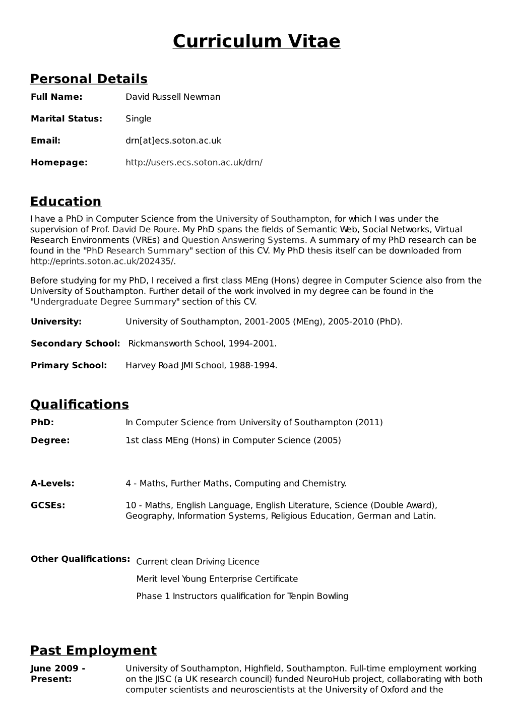 Curriculum Vitae