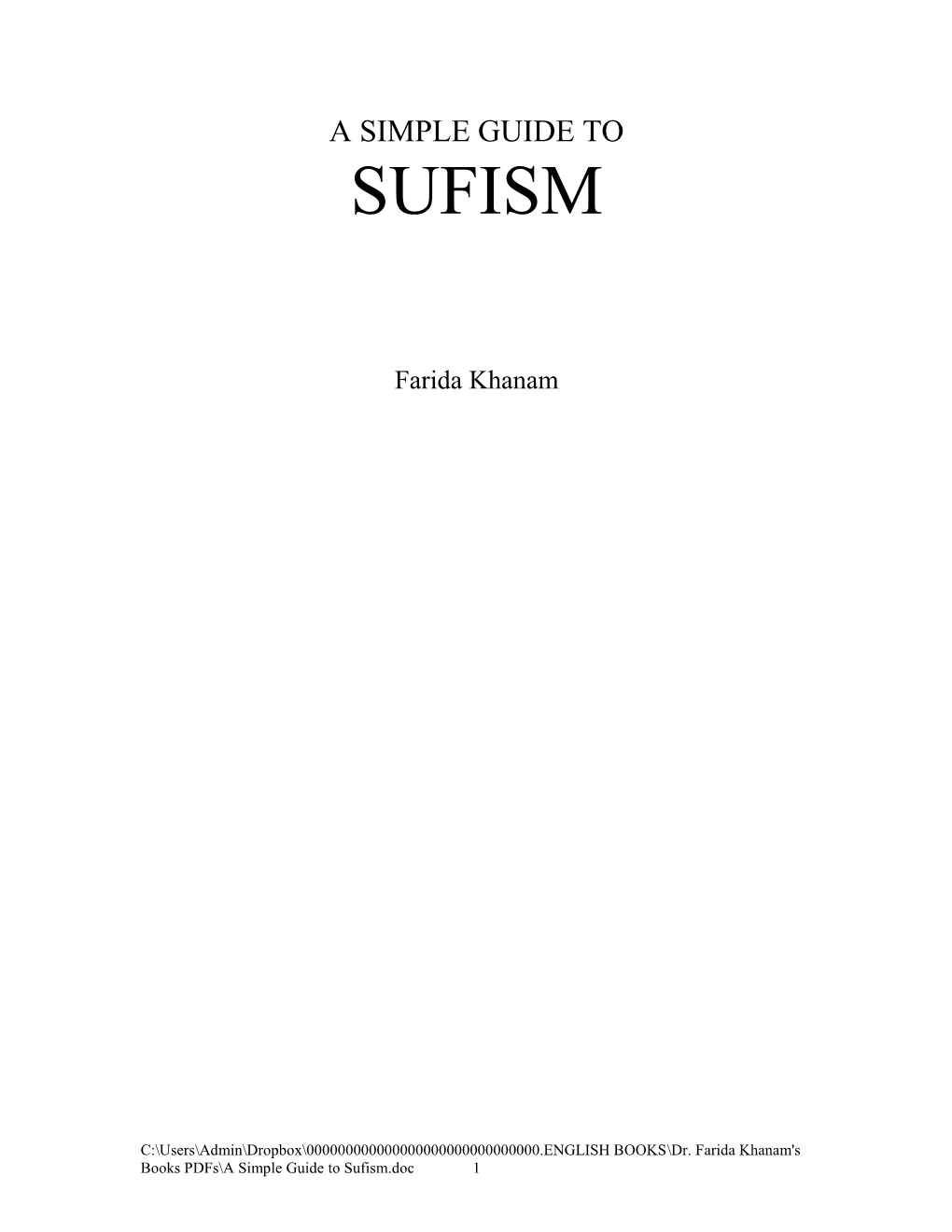 A Simple Guide to Sufism