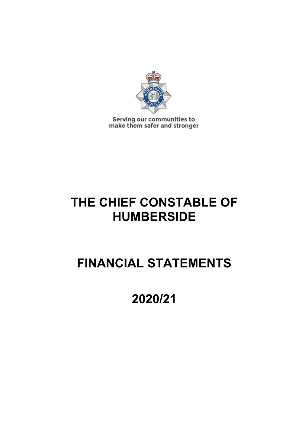 The Chief Constable of Humberside Financial Statements 2020/21