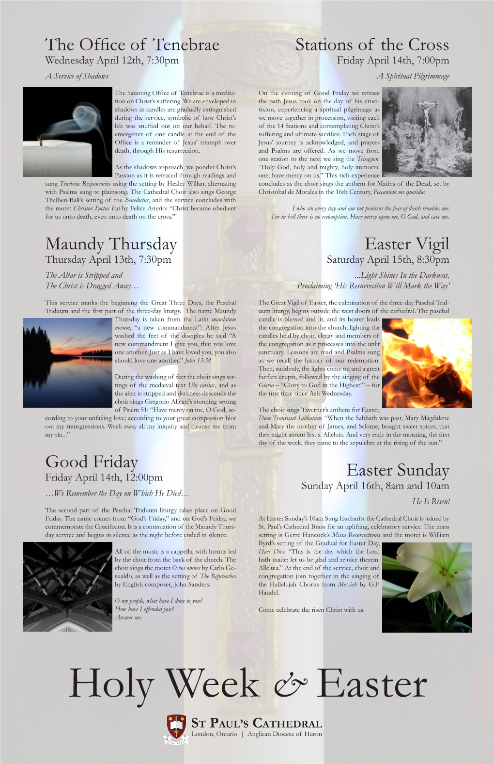 The Office of Tenebrae Maundy Thursday Good Friday Stations Of