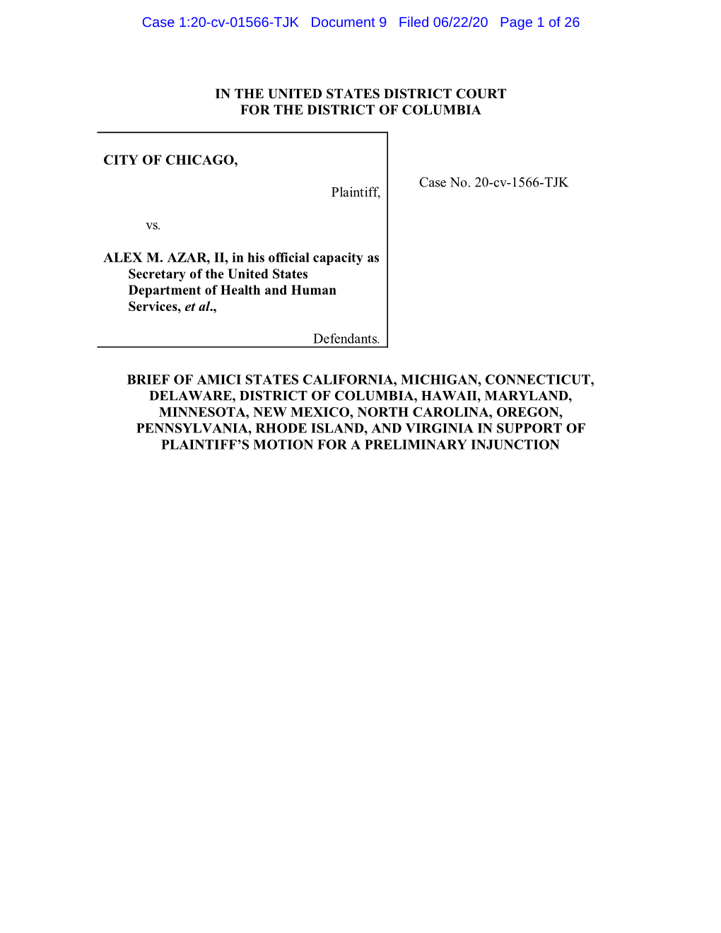 Case 1:20-Cv-01566-TJK Document 9 Filed 06/22/20 Page 1 of 26