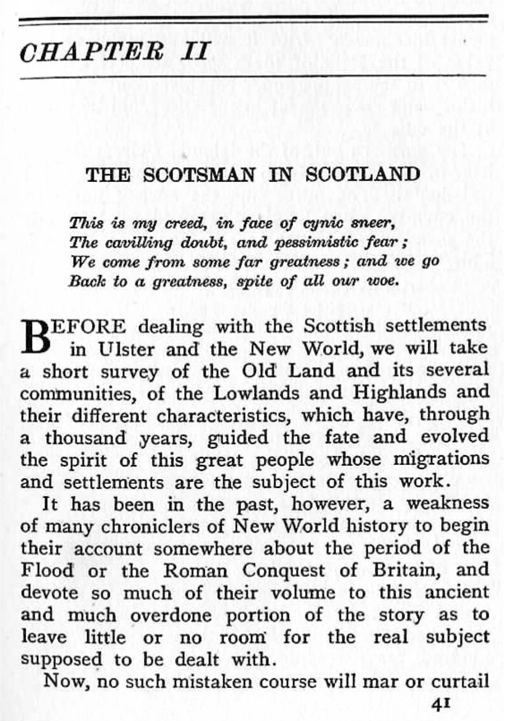 IFORE Dealing with the Scottish Settlements B" in Ulster and the New World, We Will Take Communities, of the Lowlands and H