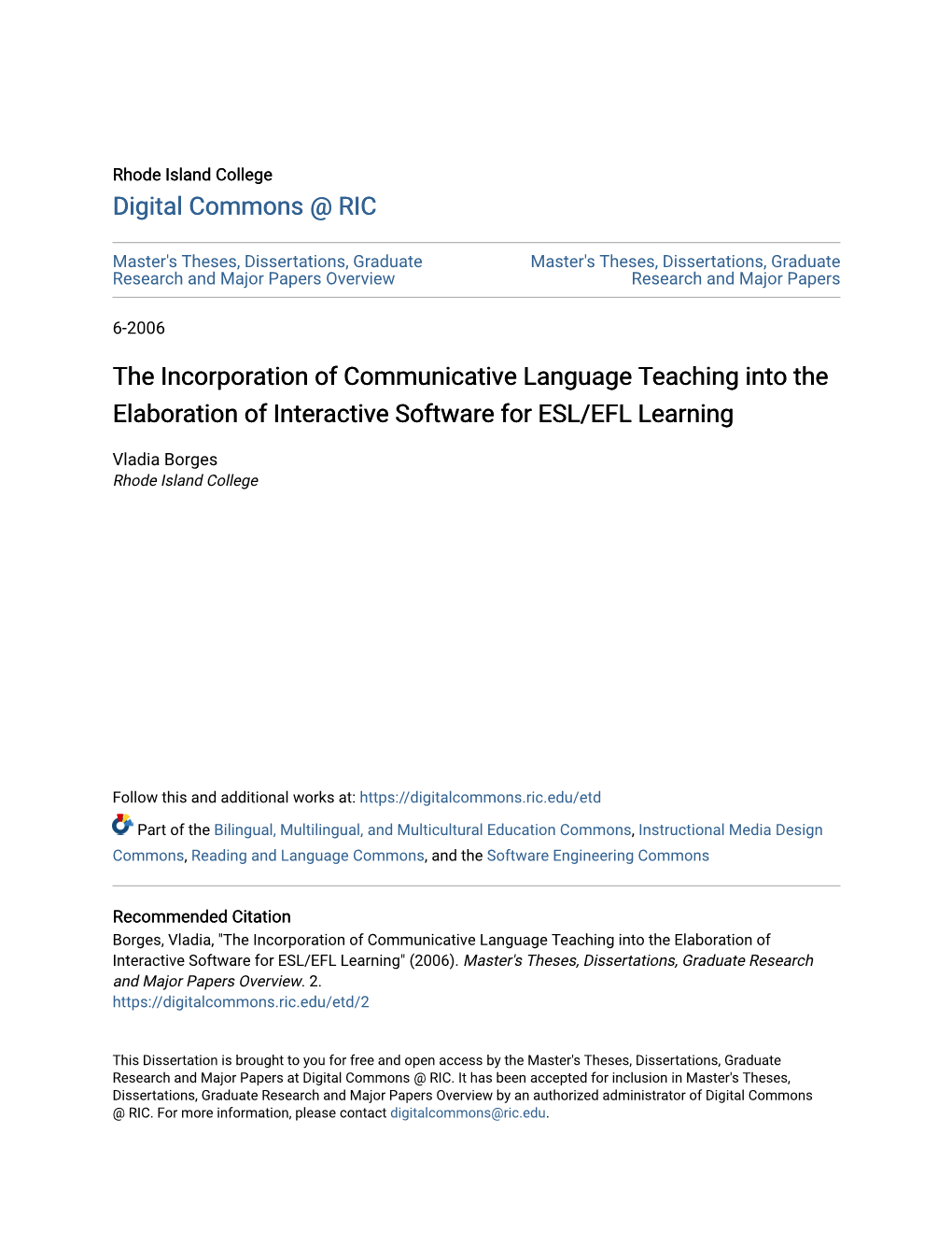 The Incorporation of Communicative Language Teaching Into the Elaboration of Interactive Software for ESL/EFL Learning