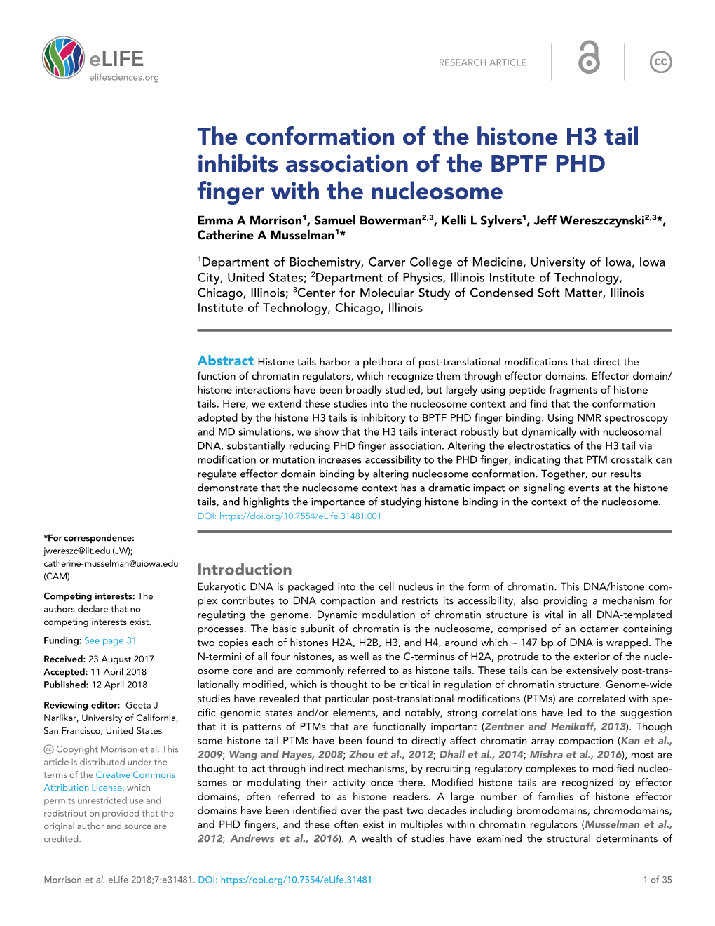 The Conformation of the Histone H3 Tail Inhibits Association of the BPTF