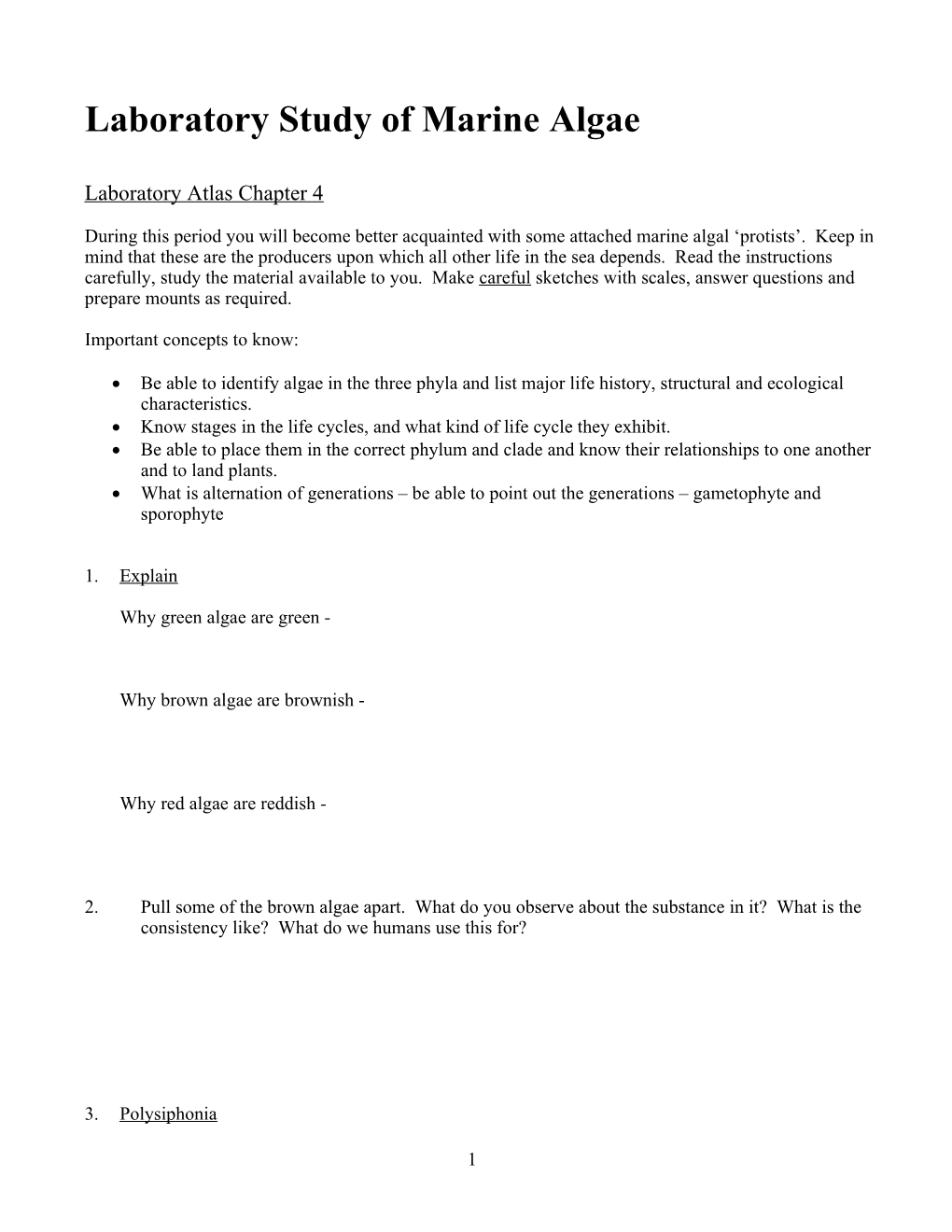 Lab Study - Marine Algae 2