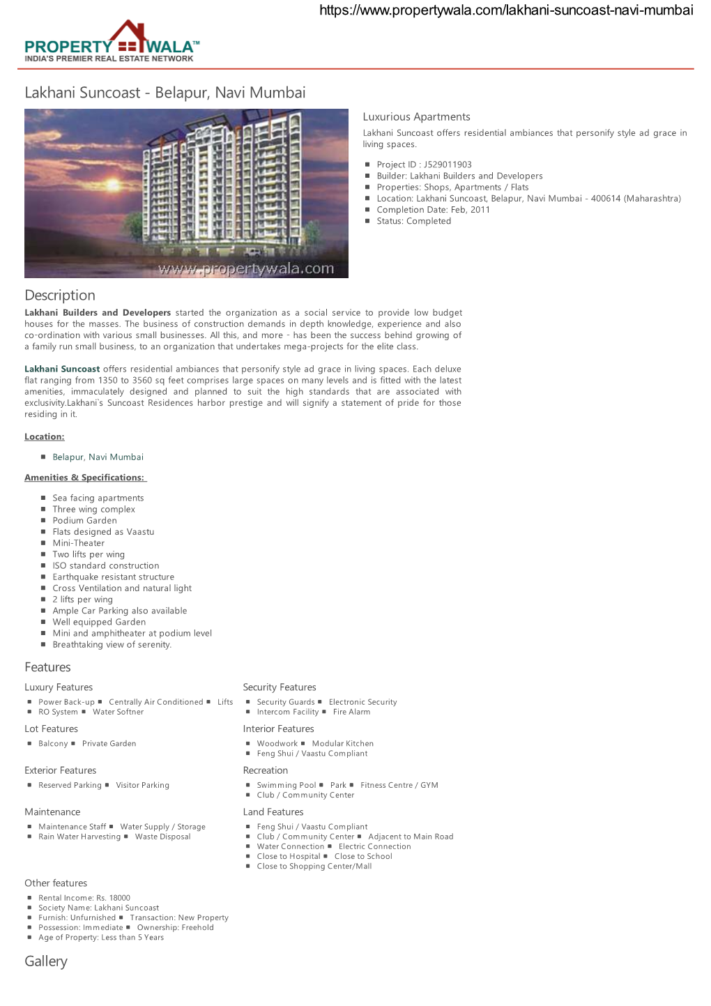 Lakhani Suncoast - Belapur, Navi Mumbai Luxurious Apartments Lakhani Suncoast Offers Residential Ambiances That Personify Style Ad Grace in Living Spaces