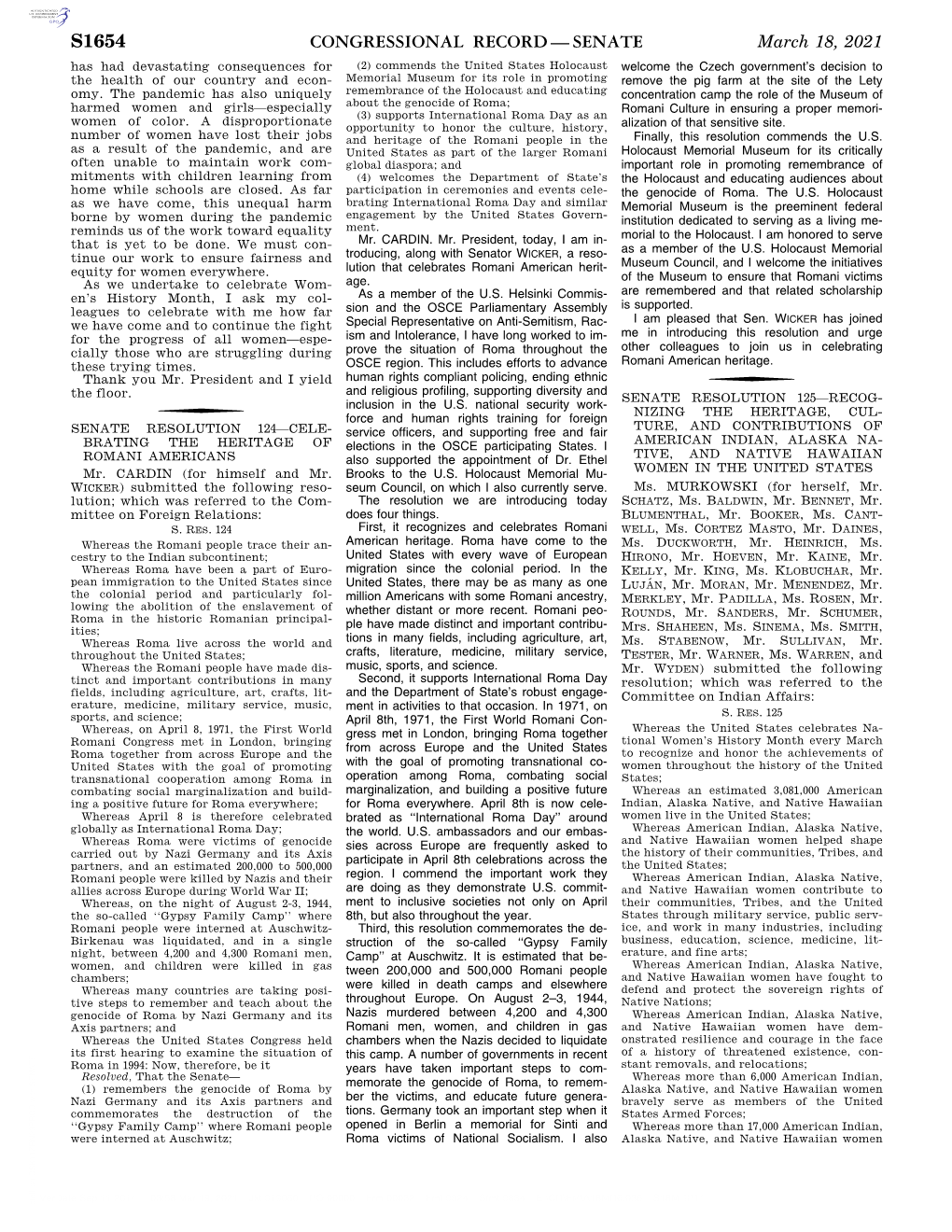 Congressional Record—Senate S1654