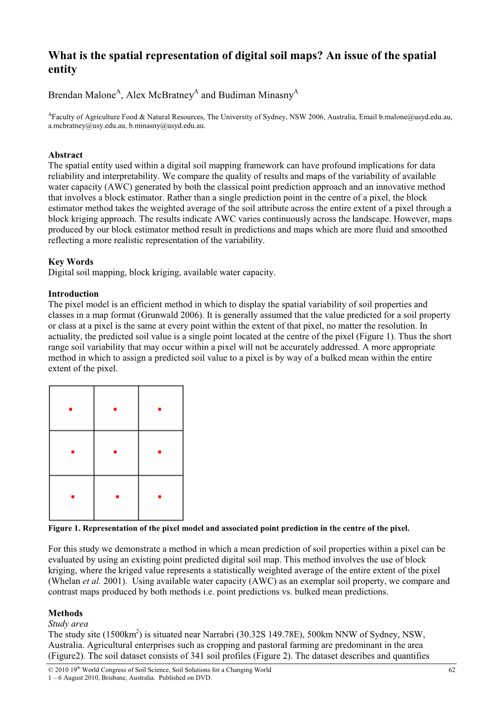 What Is the Spatial Representation of Digital Soil Maps? an Issue of the Spatial Entity