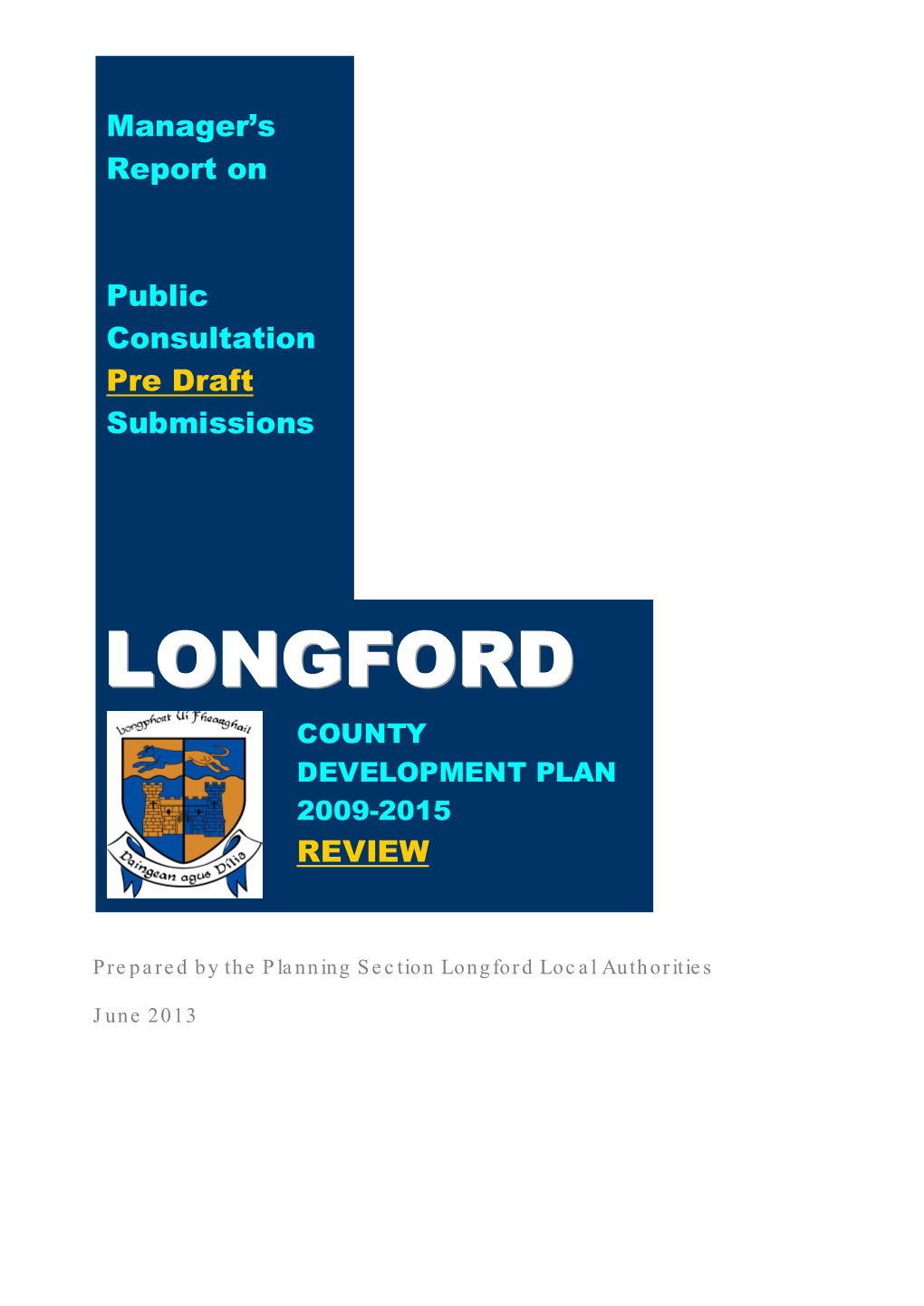 Manager's Report on Public Consultation